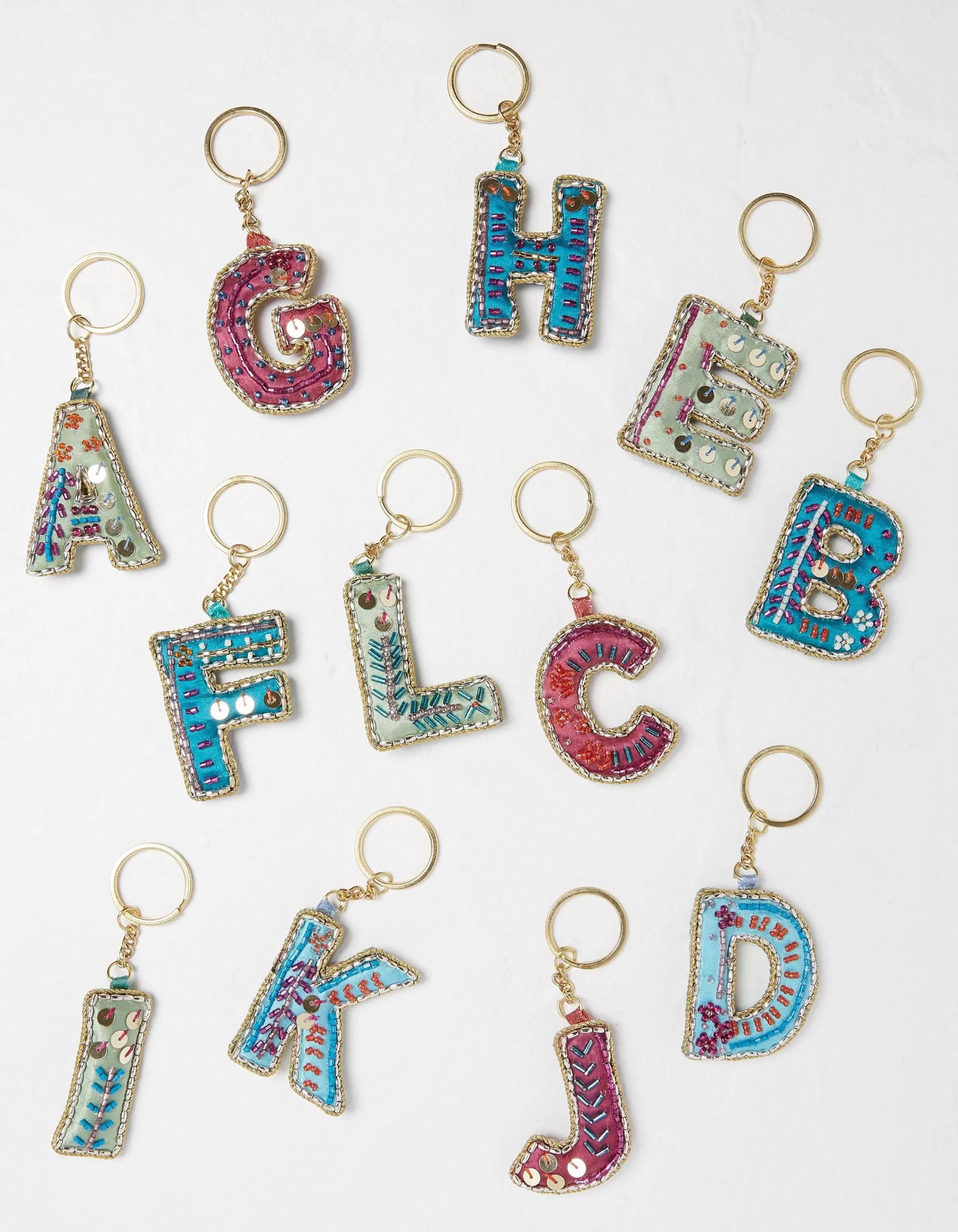 Shop FatFace Alphabet Beaded Keyring A-L Multi