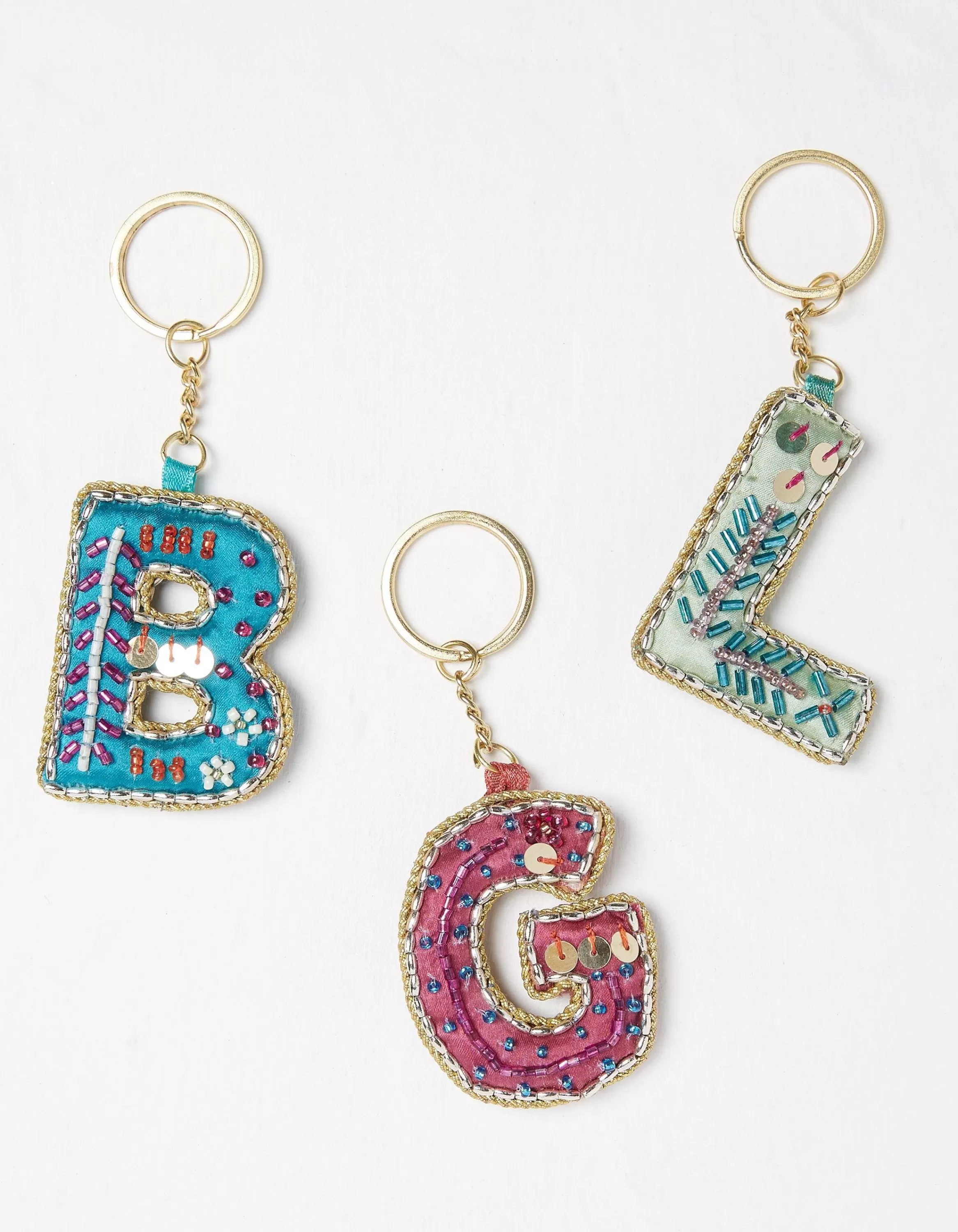 Shop FatFace Alphabet Beaded Keyring A-L Multi