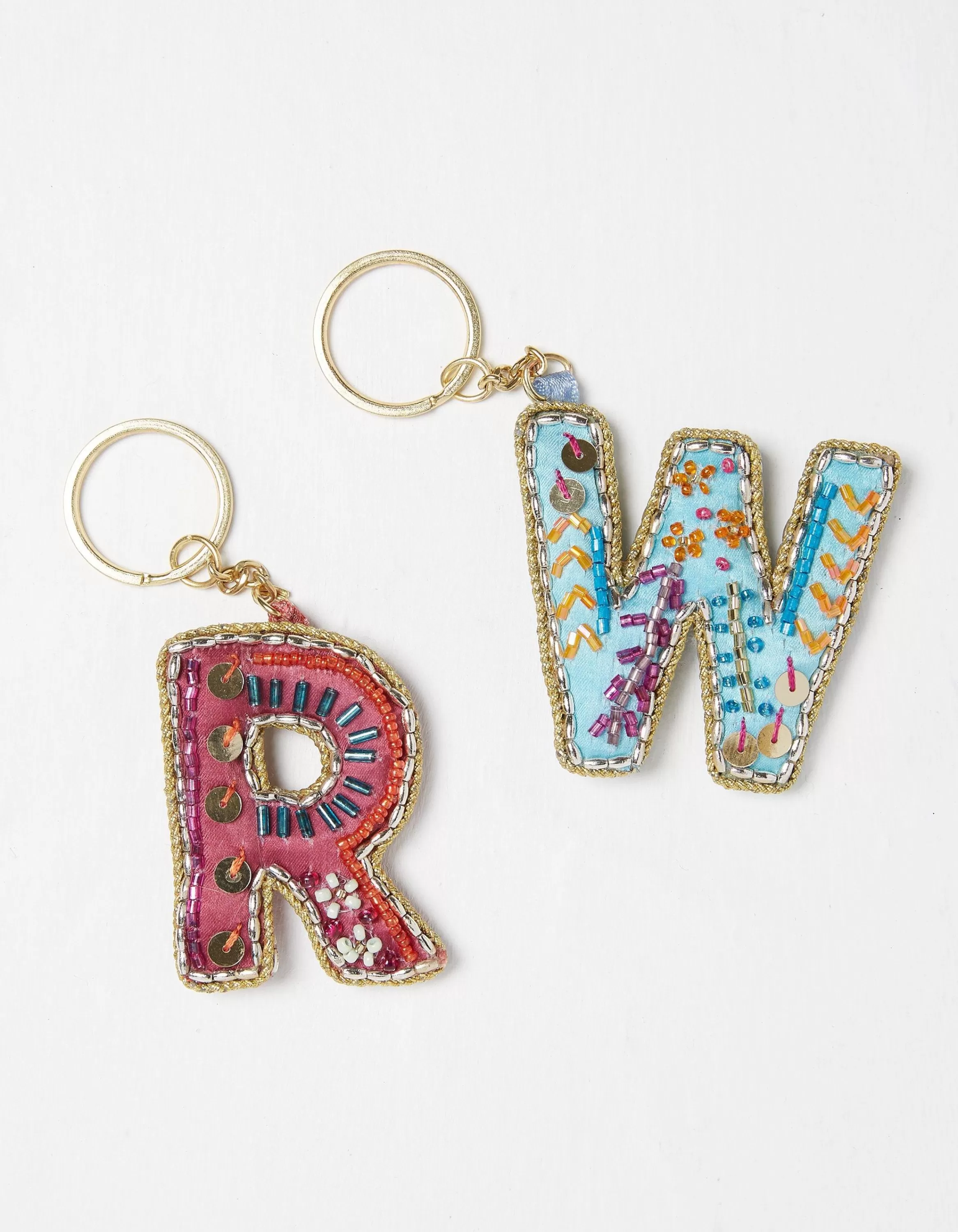 New FatFace Alphabet Beaded Keyring M-Z Multi