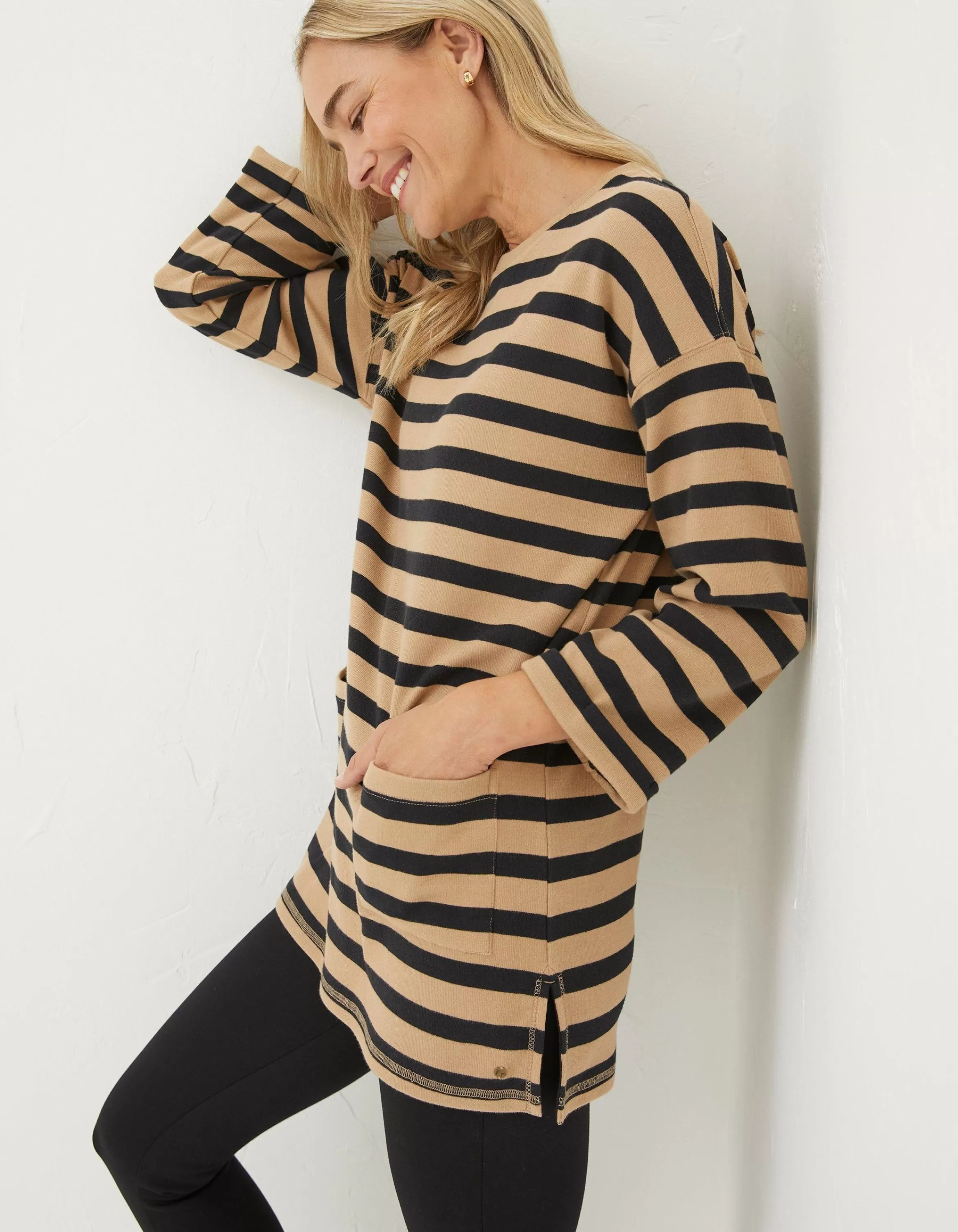 Flash Sale FatFace Amari Stripe Tunic Washed Tan