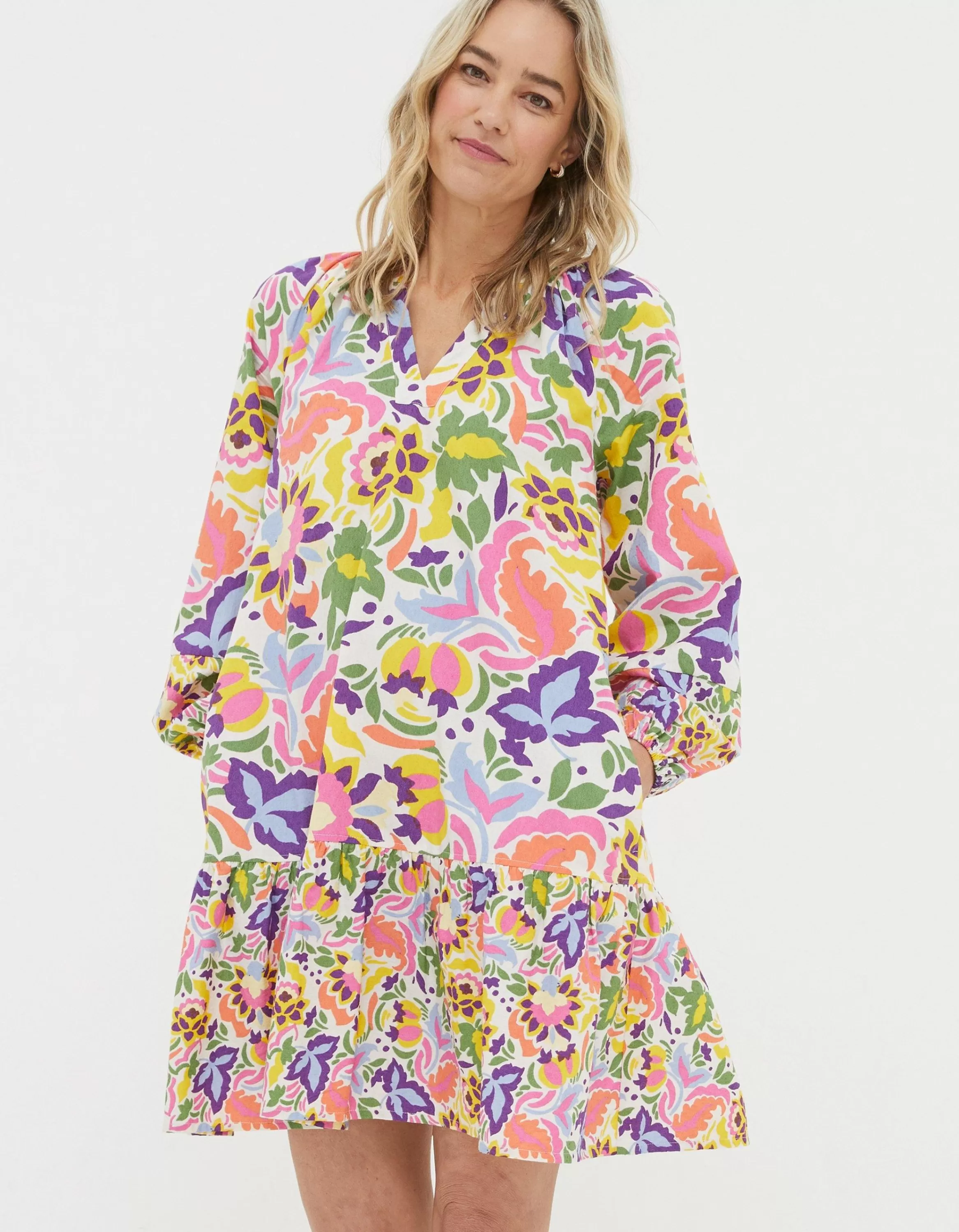 Store FatFace Amy Art Floral Tunic Dress Multi