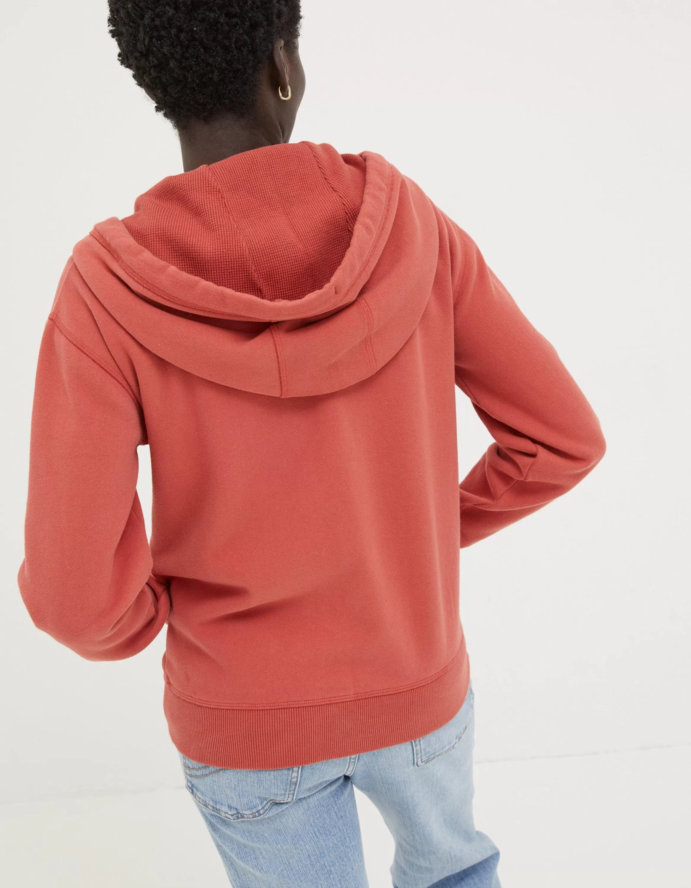 Discount FatFace Amy Zip Through Hoodie Washed Red