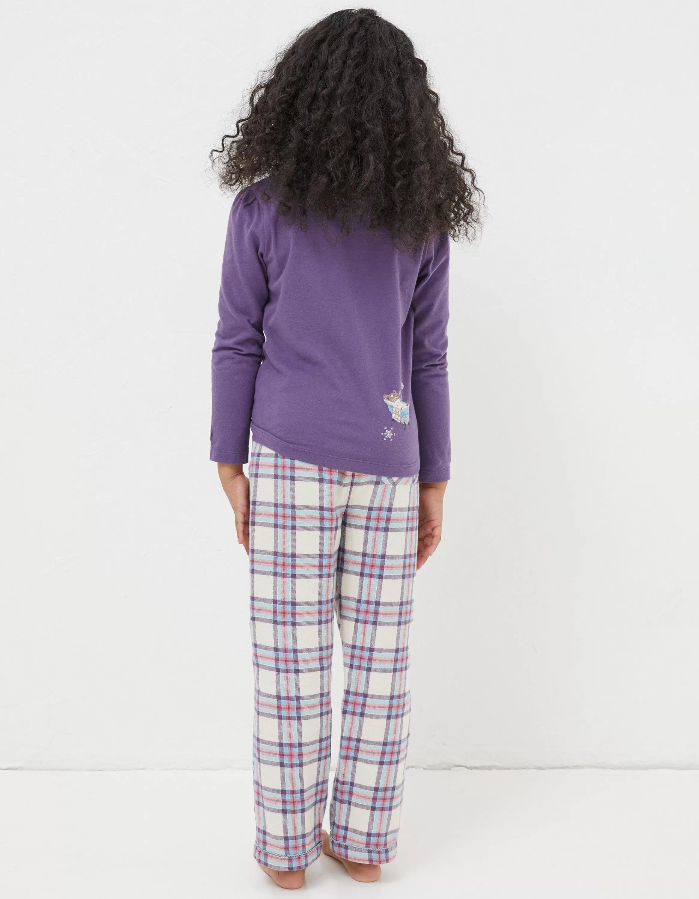 Flash Sale FatFace Animal Check Pyjama Set Purple