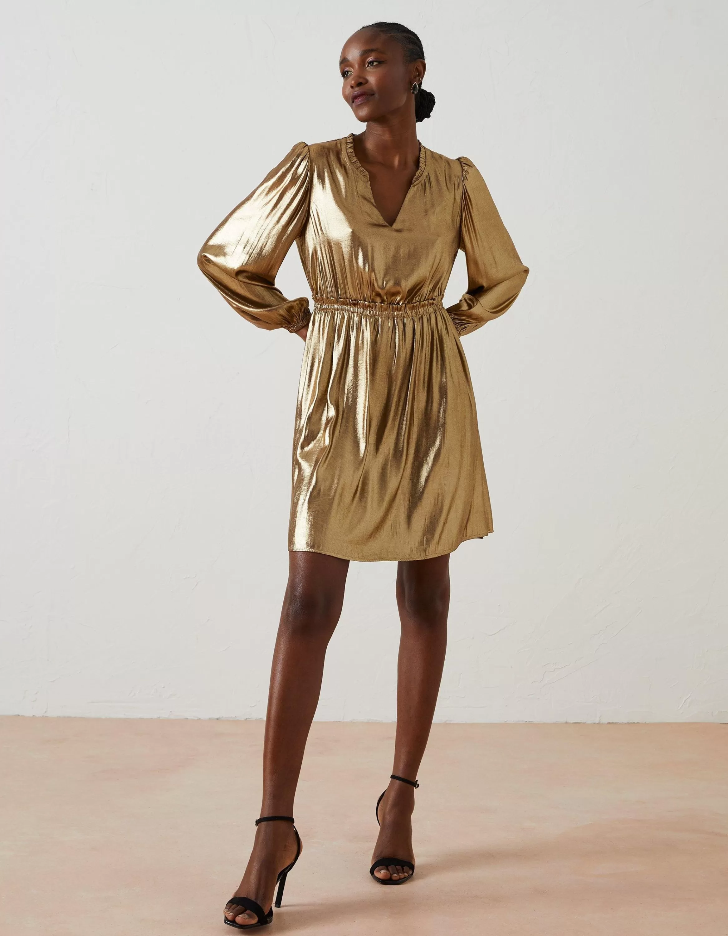 Best FatFace Annabelle Metallic Dress Bronze