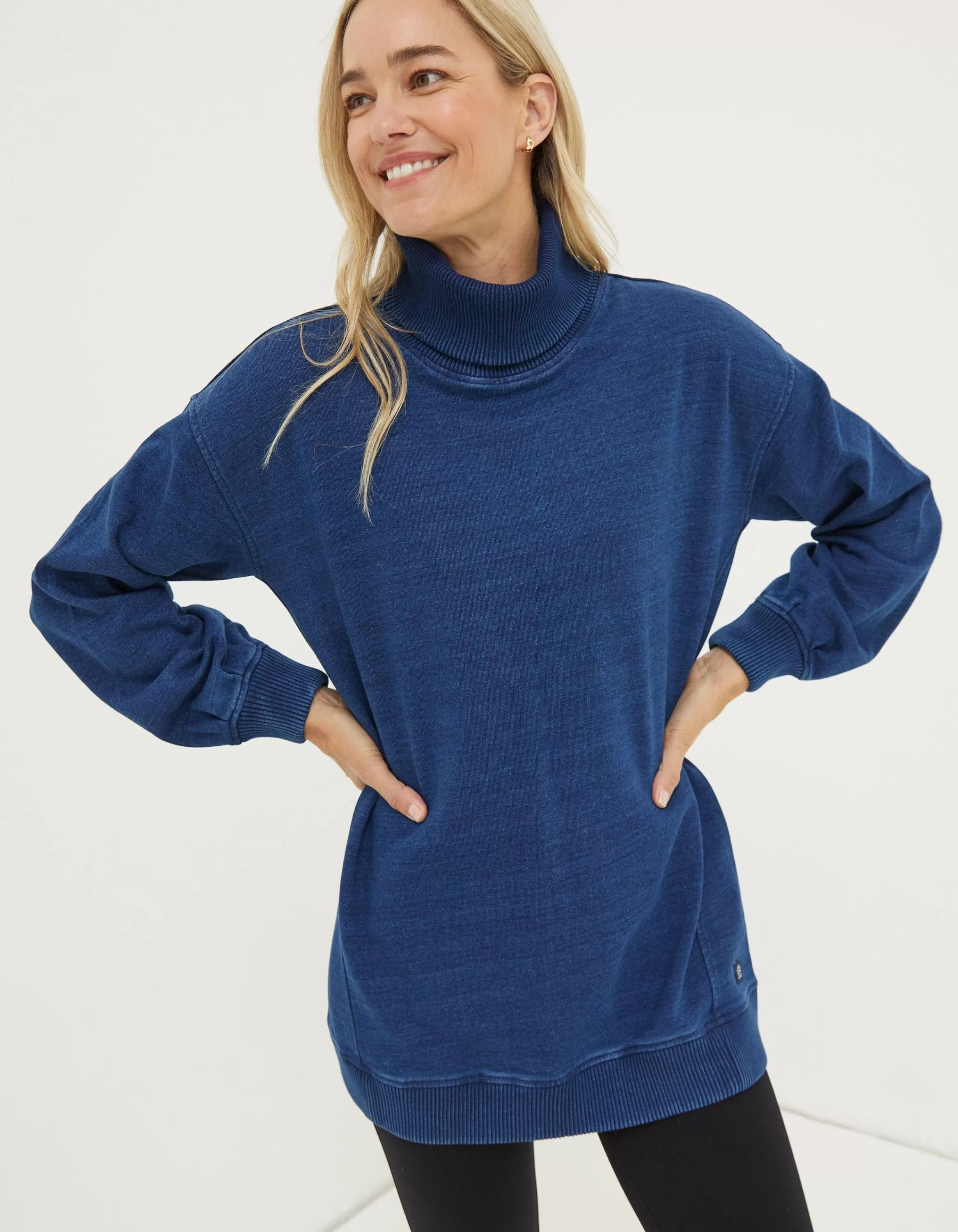 Fashion FatFace Arabella Roll Neck Tunic Indigo Blue