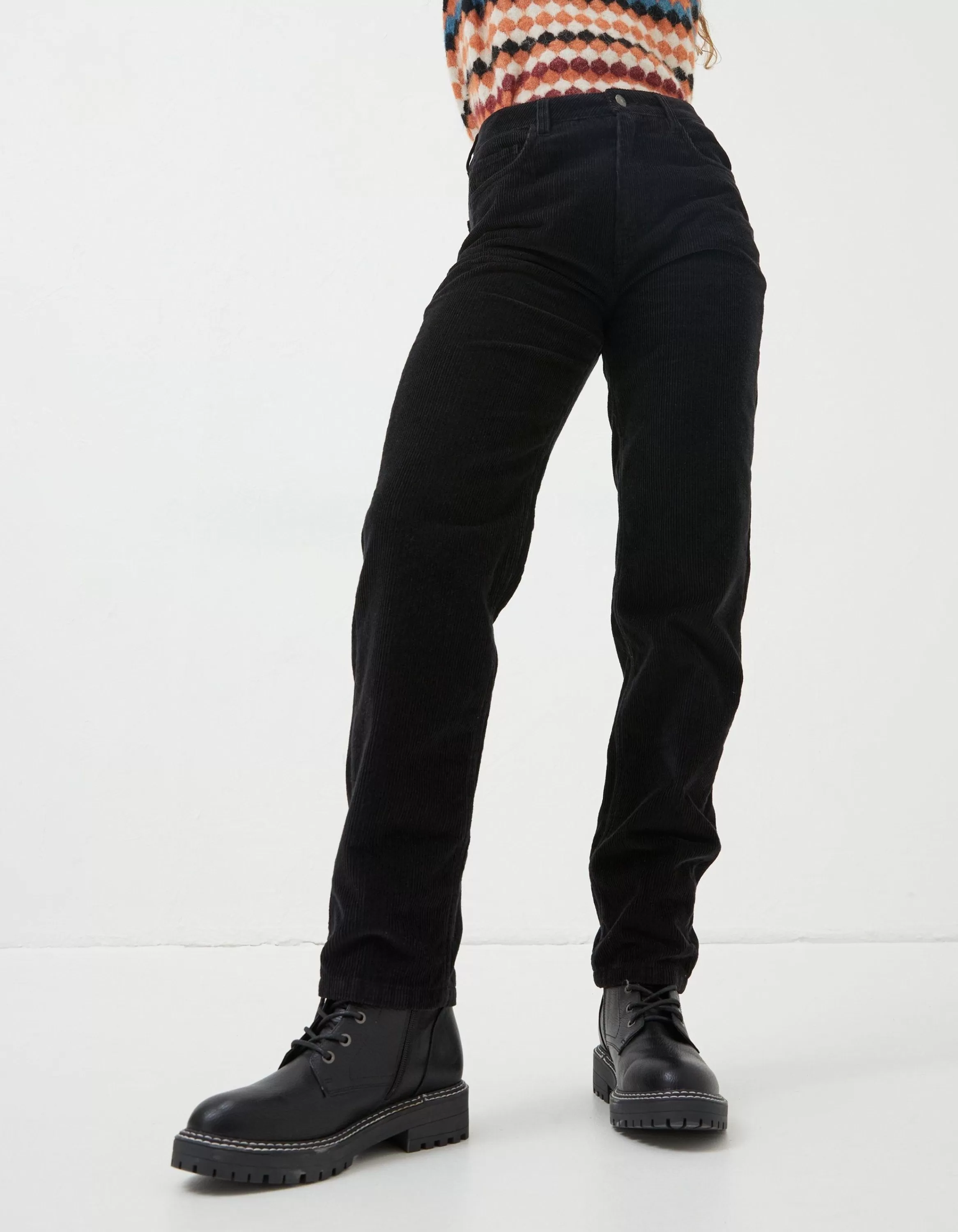 Online FatFace Arden Boyfriend Trousers Black