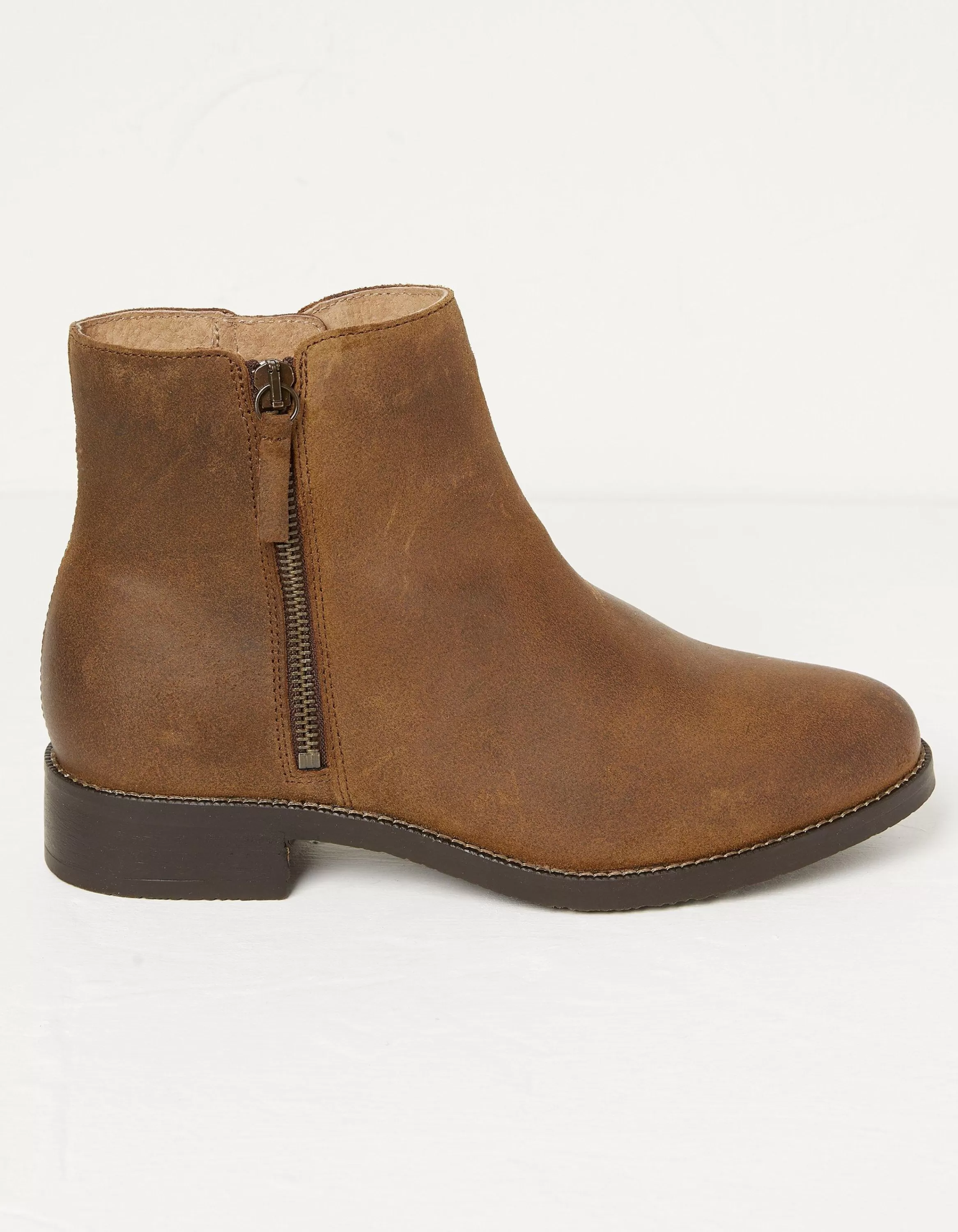 Store FatFace Aria Ankle Zip Boots Tan