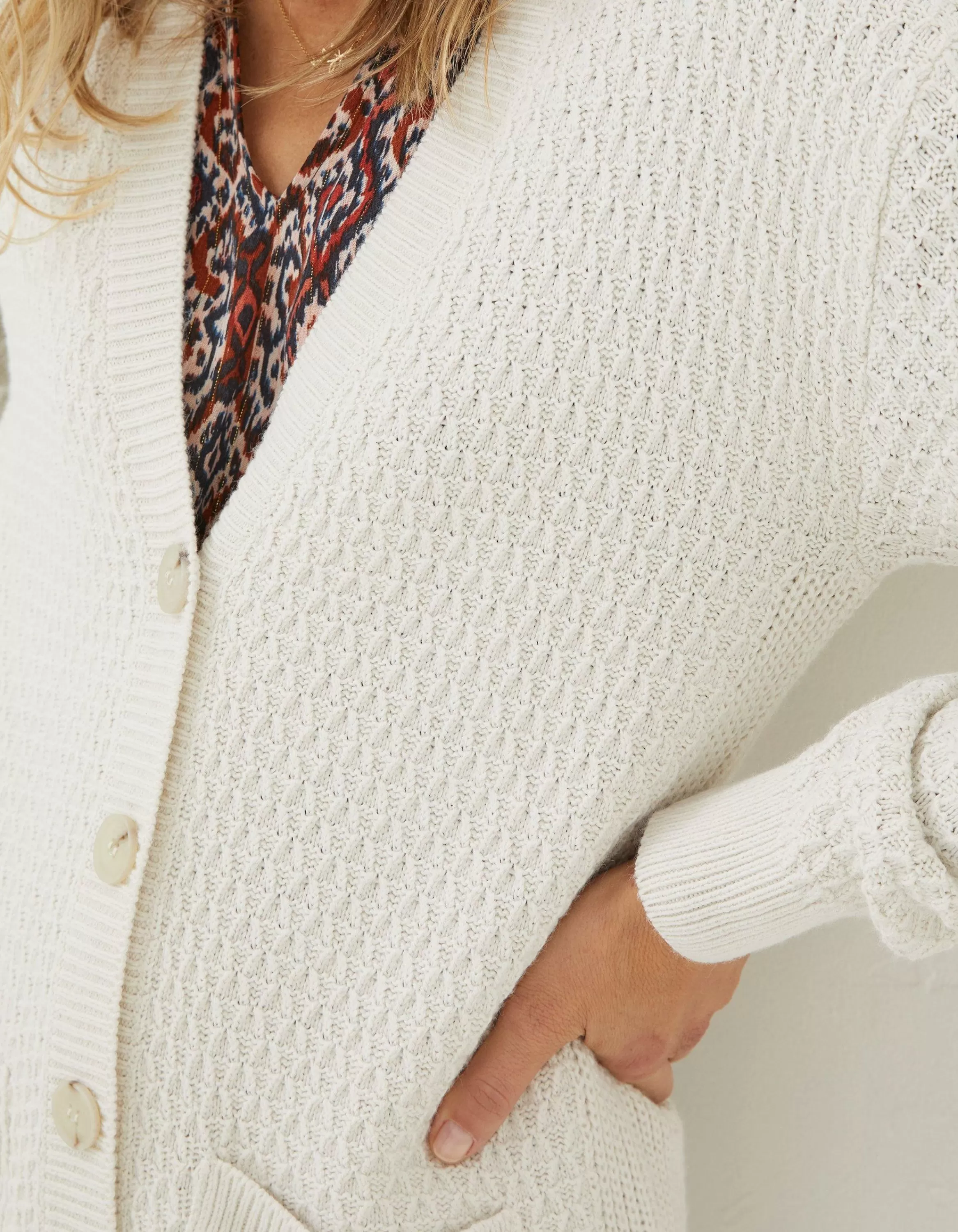 Cheap FatFace Athena Cardigan Ivory