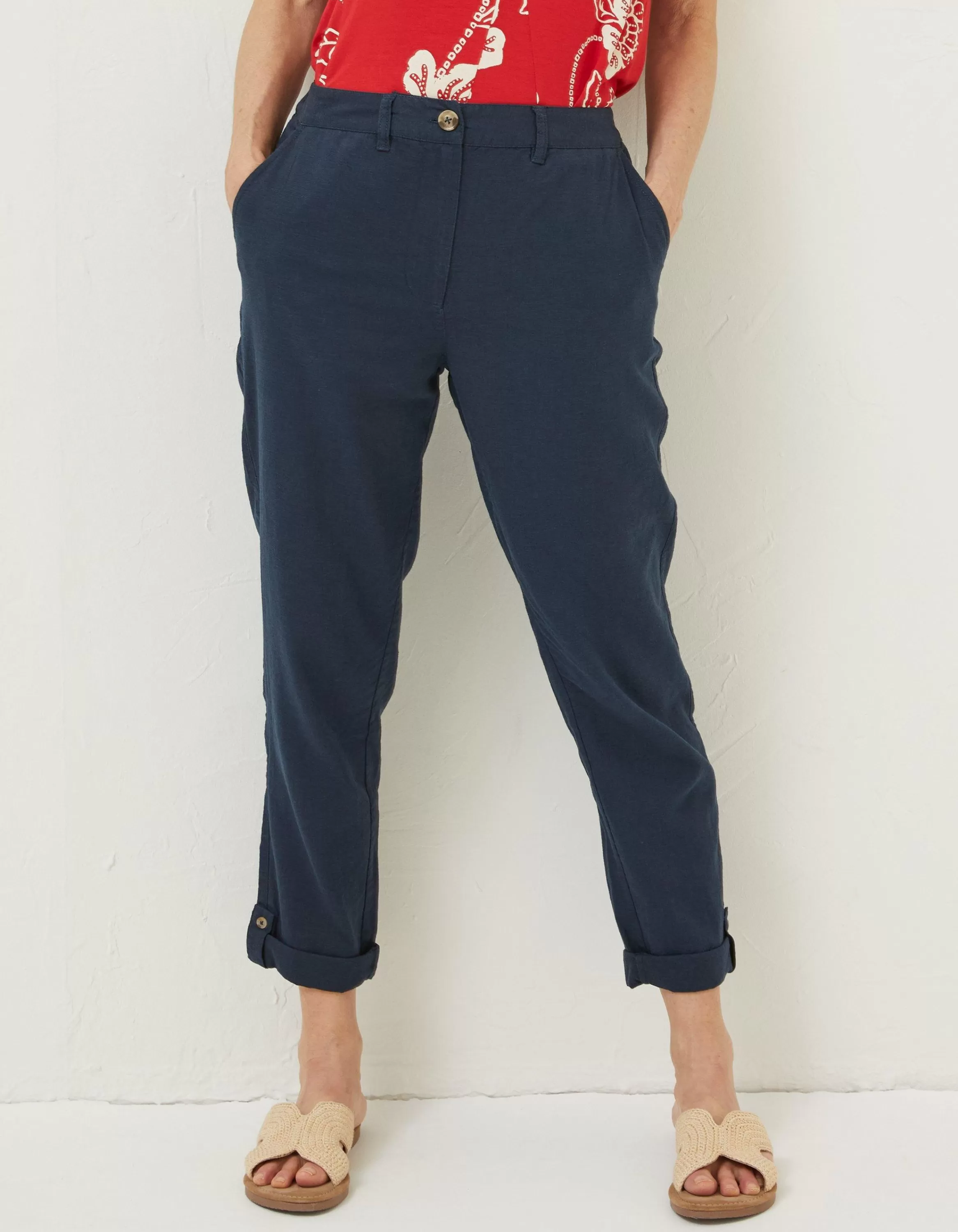 Outlet FatFace Austell Linen Blend Jogger Navy