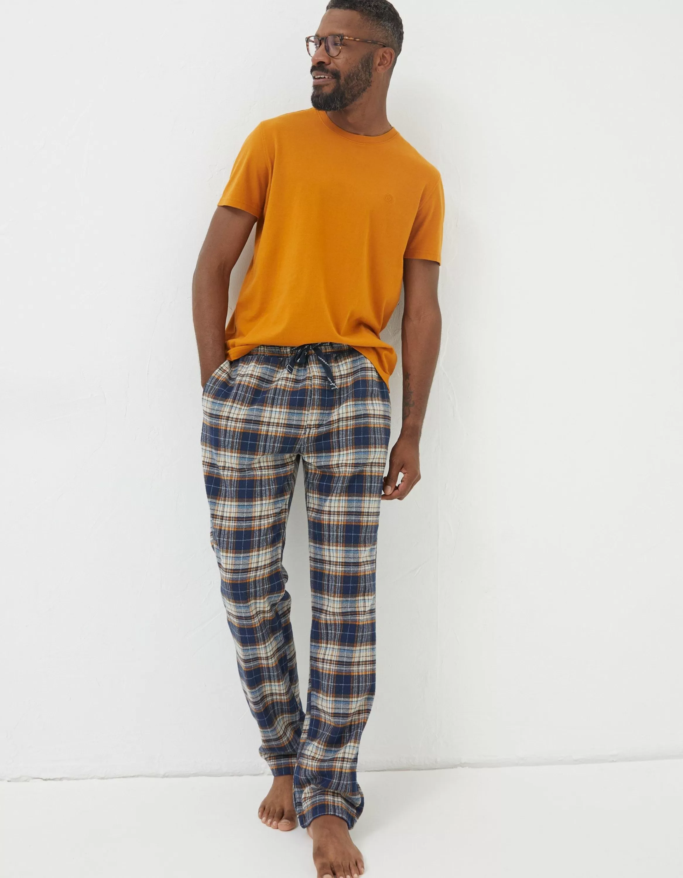 Sale FatFace Bainbridge Checked Pyjama Bottoms Navy