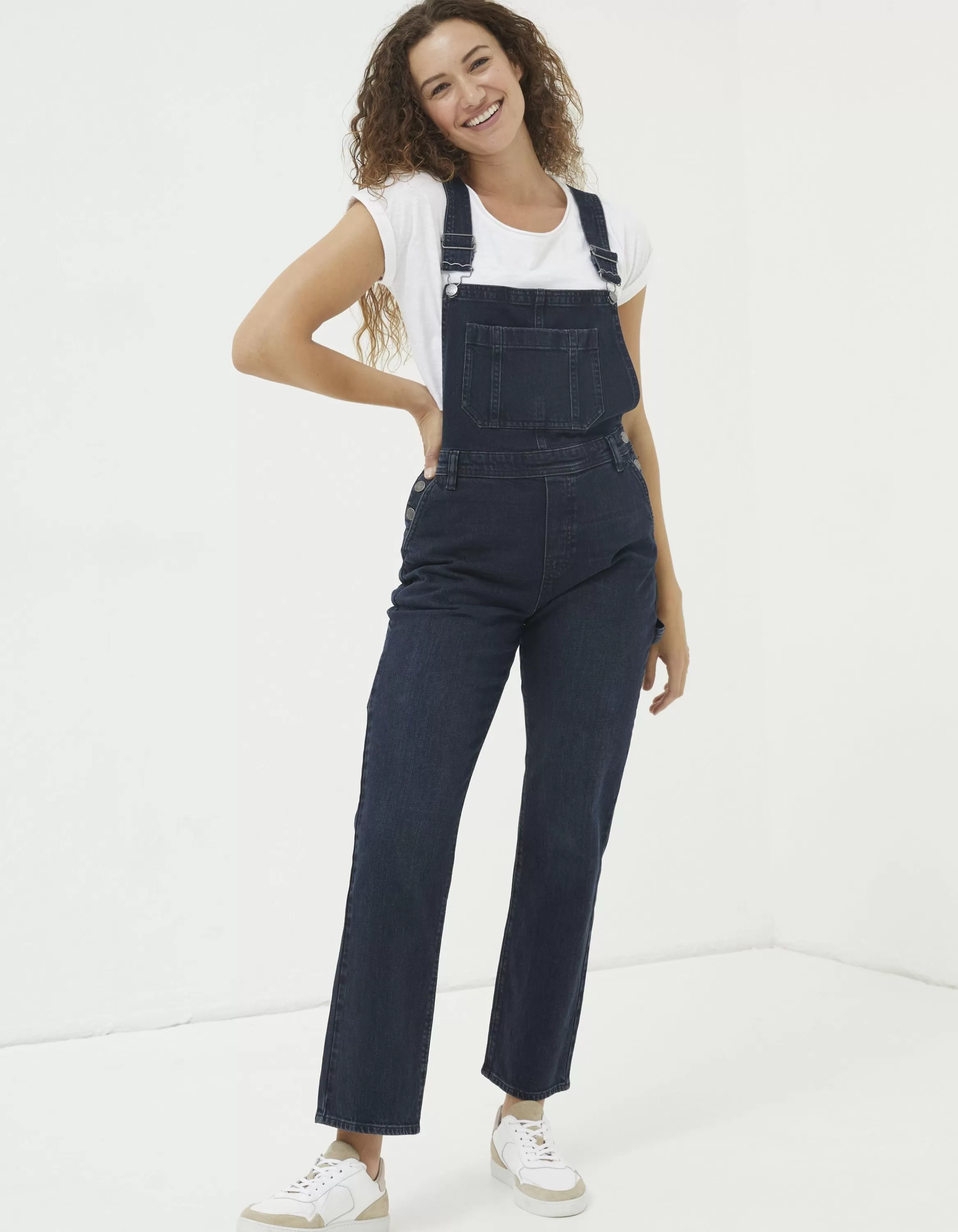 Online FatFace Banbury Dungarees Dark Blue