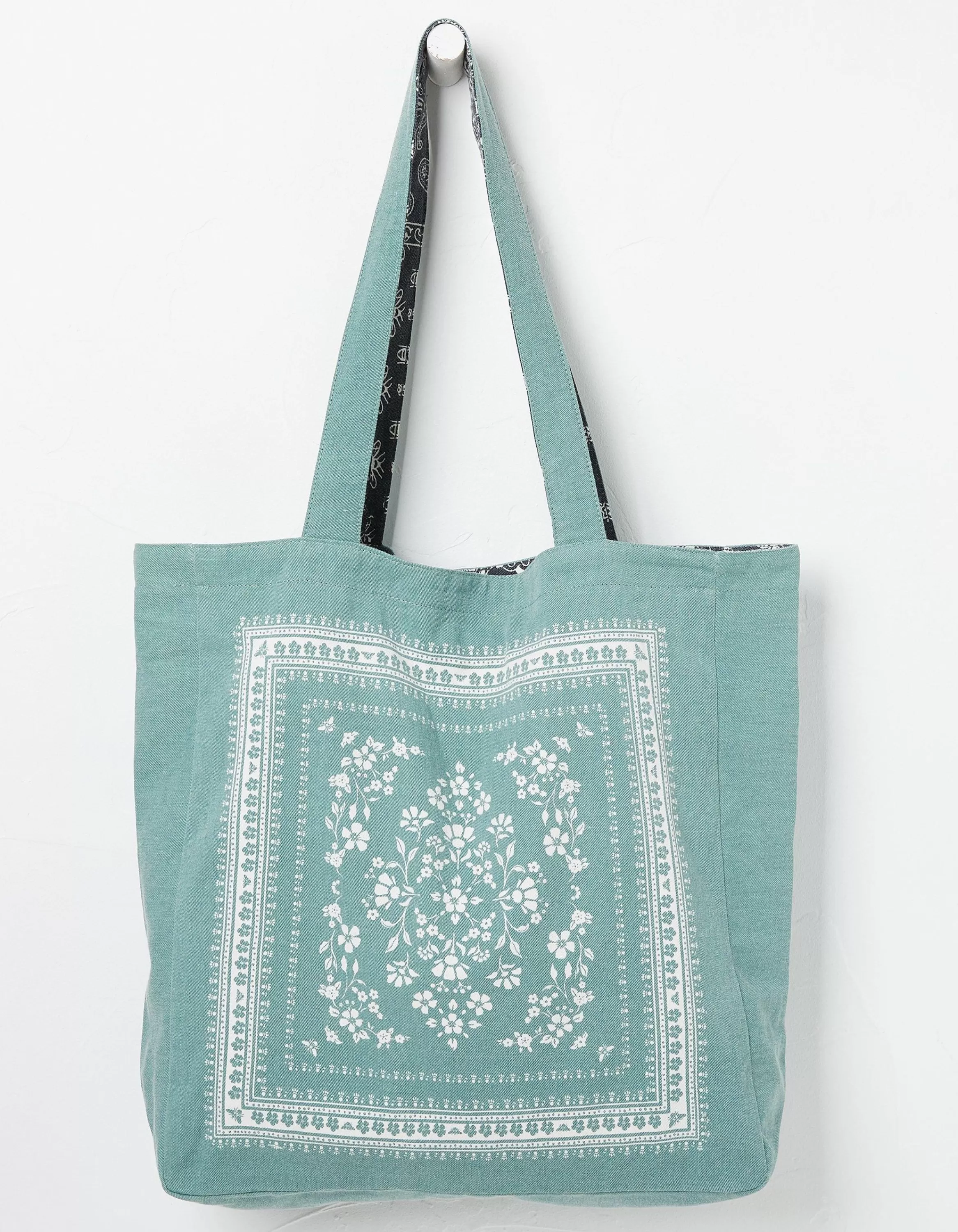 Store FatFace Bandana Reversible Tote Bag Green Haze