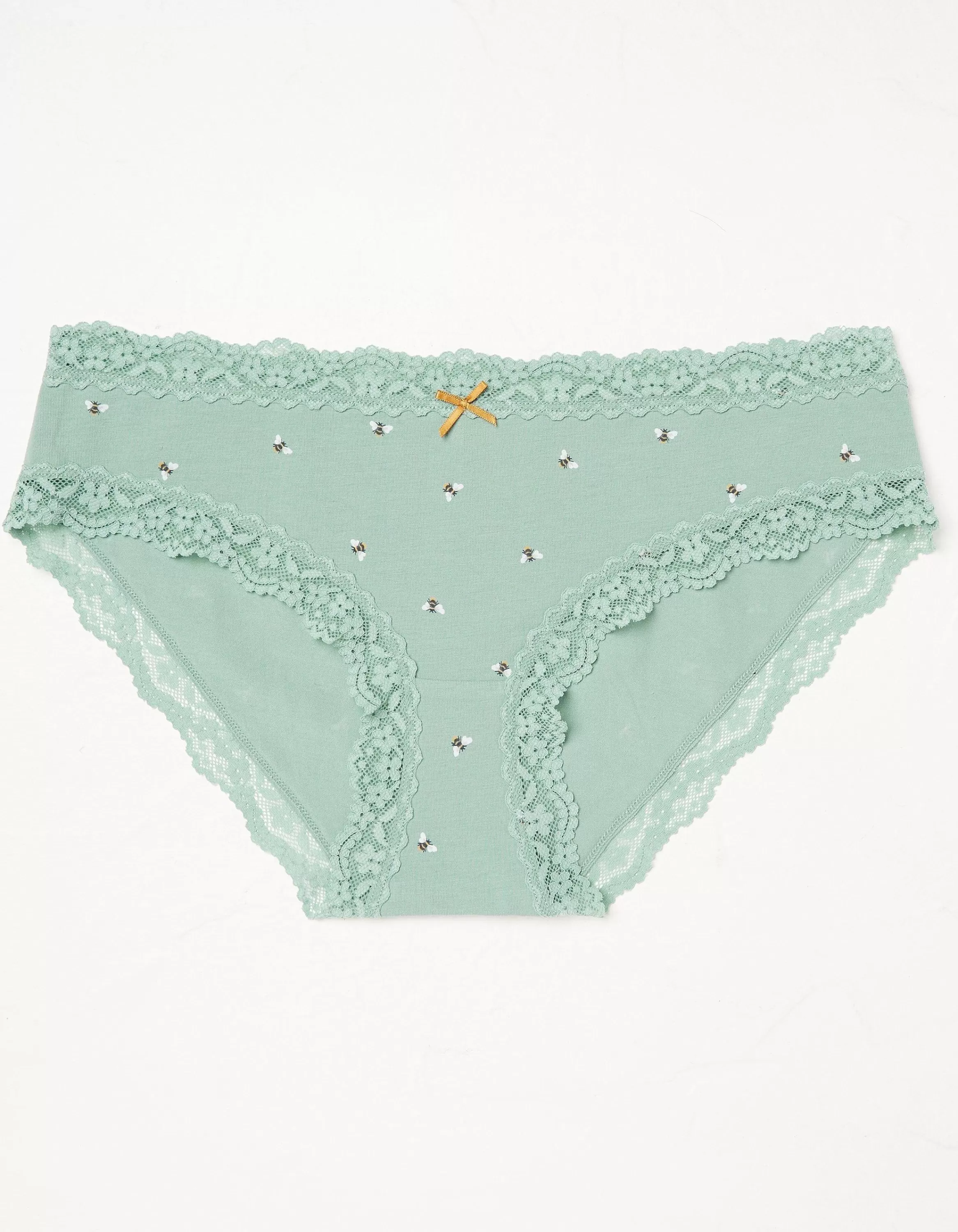 Shop FatFace Bee Print Short Knickers Green Haze