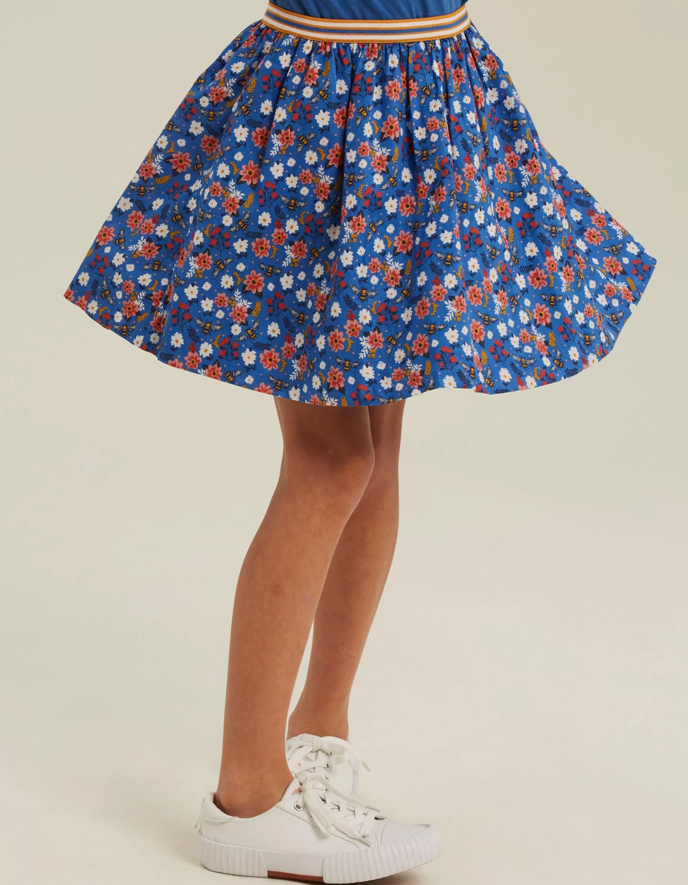 Best FatFace Bee Print Skirt Cobalt