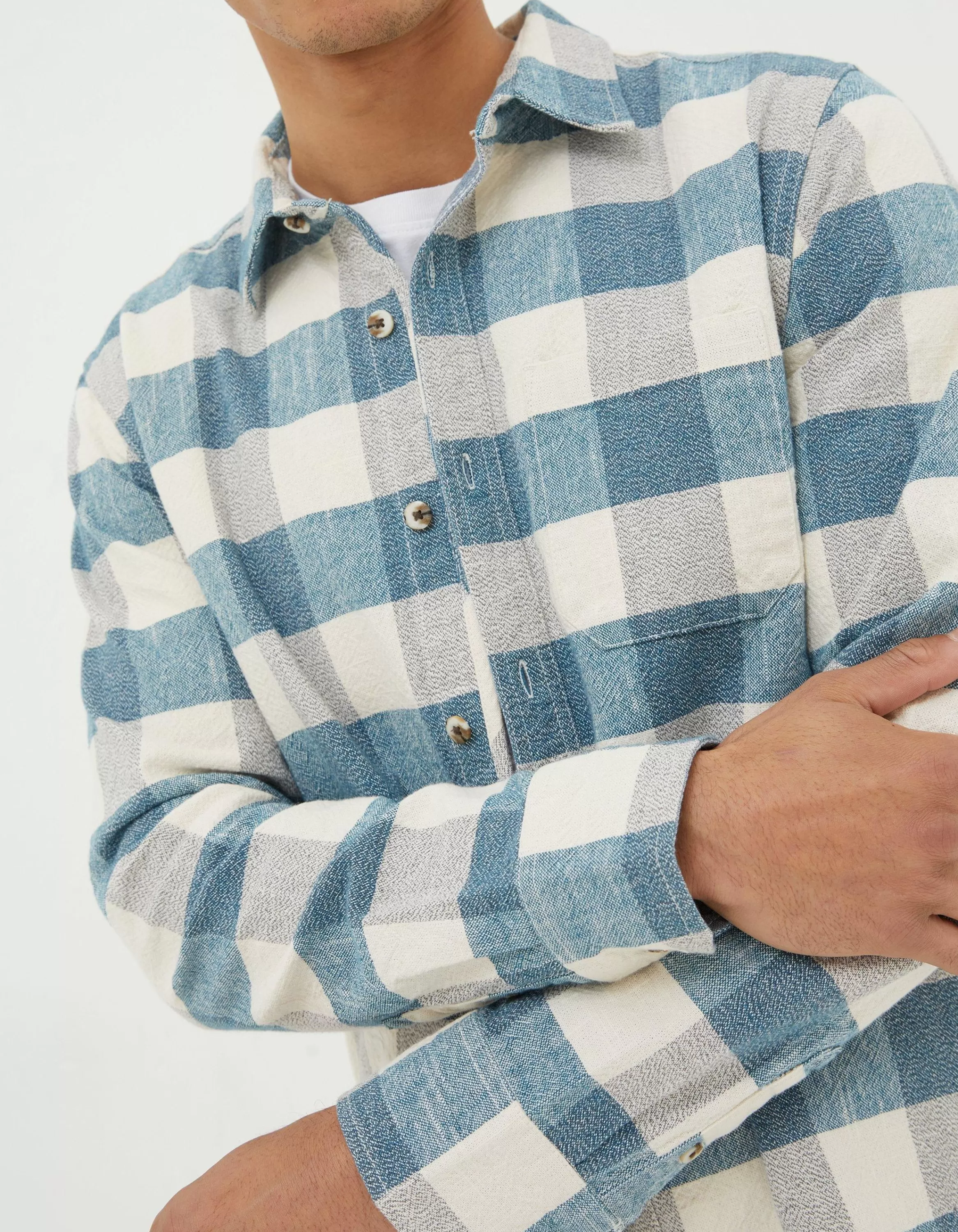 Cheap FatFace Belby Check Shirt Blue