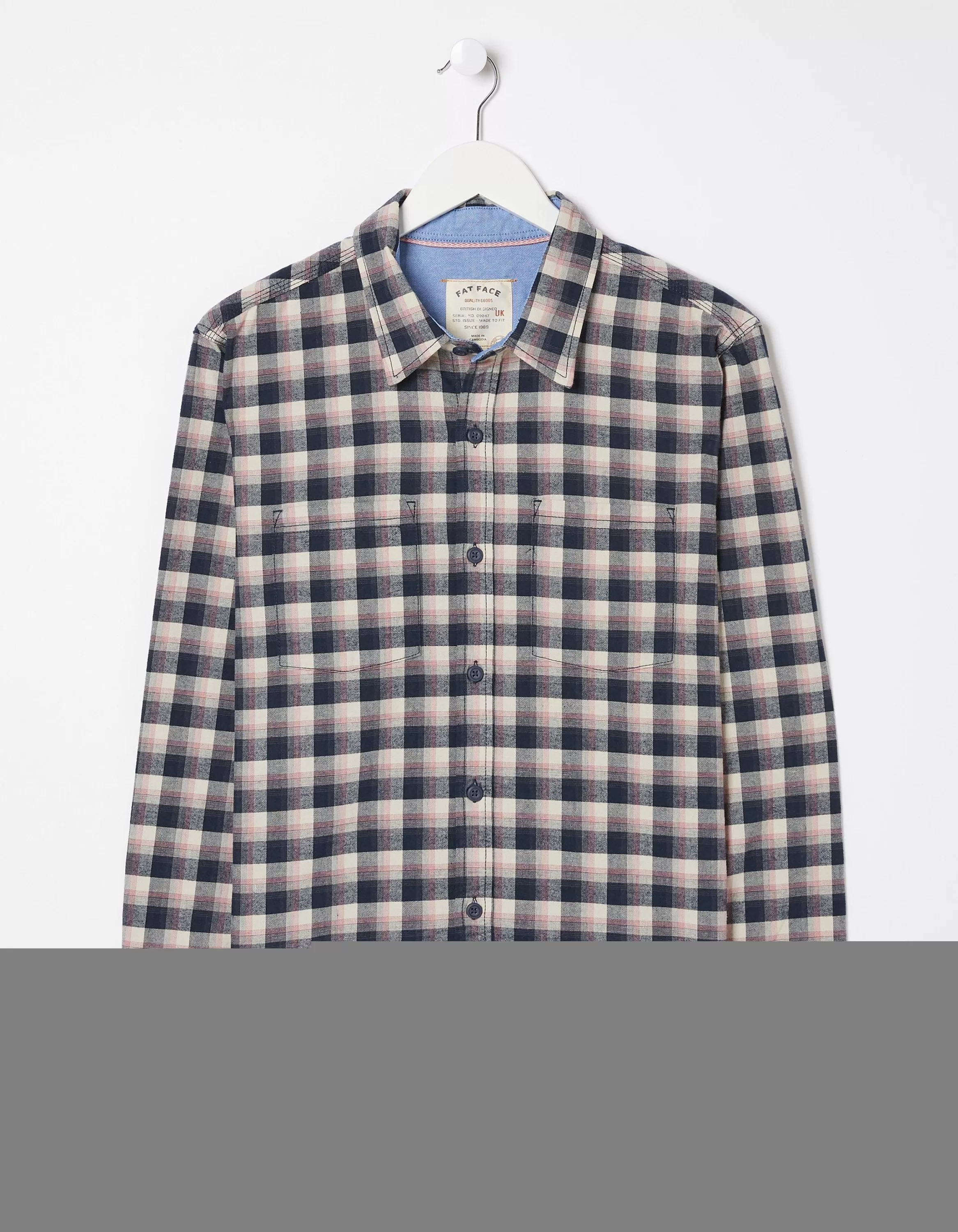 Hot FatFace Benton Check Shirt Navy