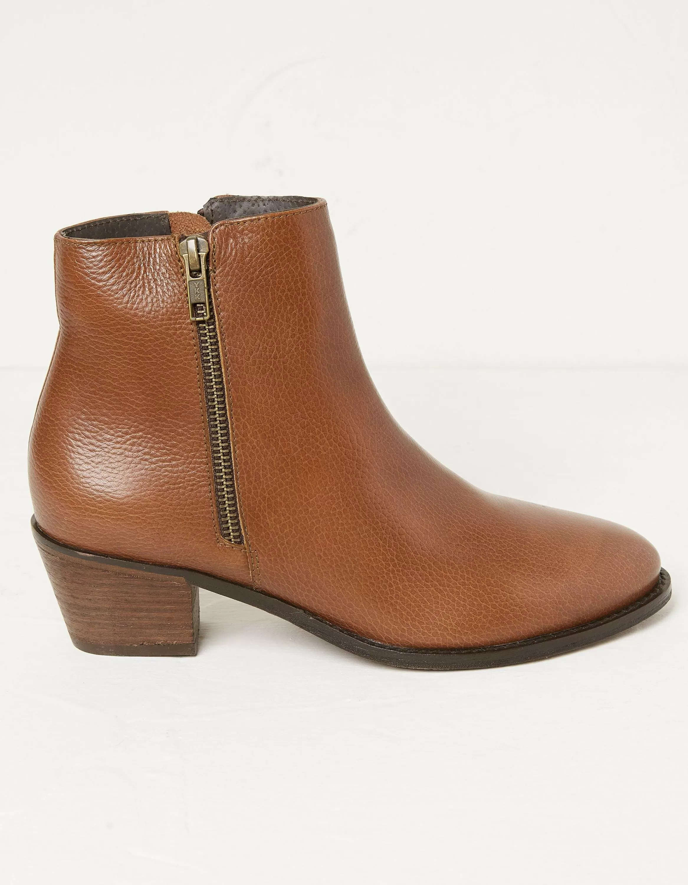 Best Sale FatFace Betsy Zip Detail Ankle Boot Tan