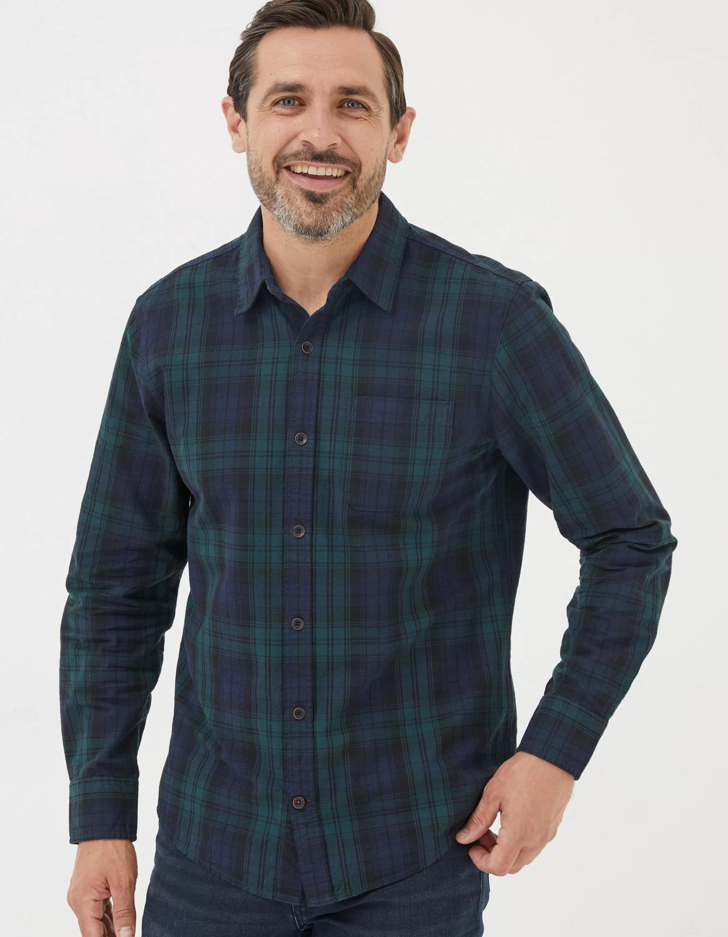 New FatFace Blackthorn Check Shirt Dark Green