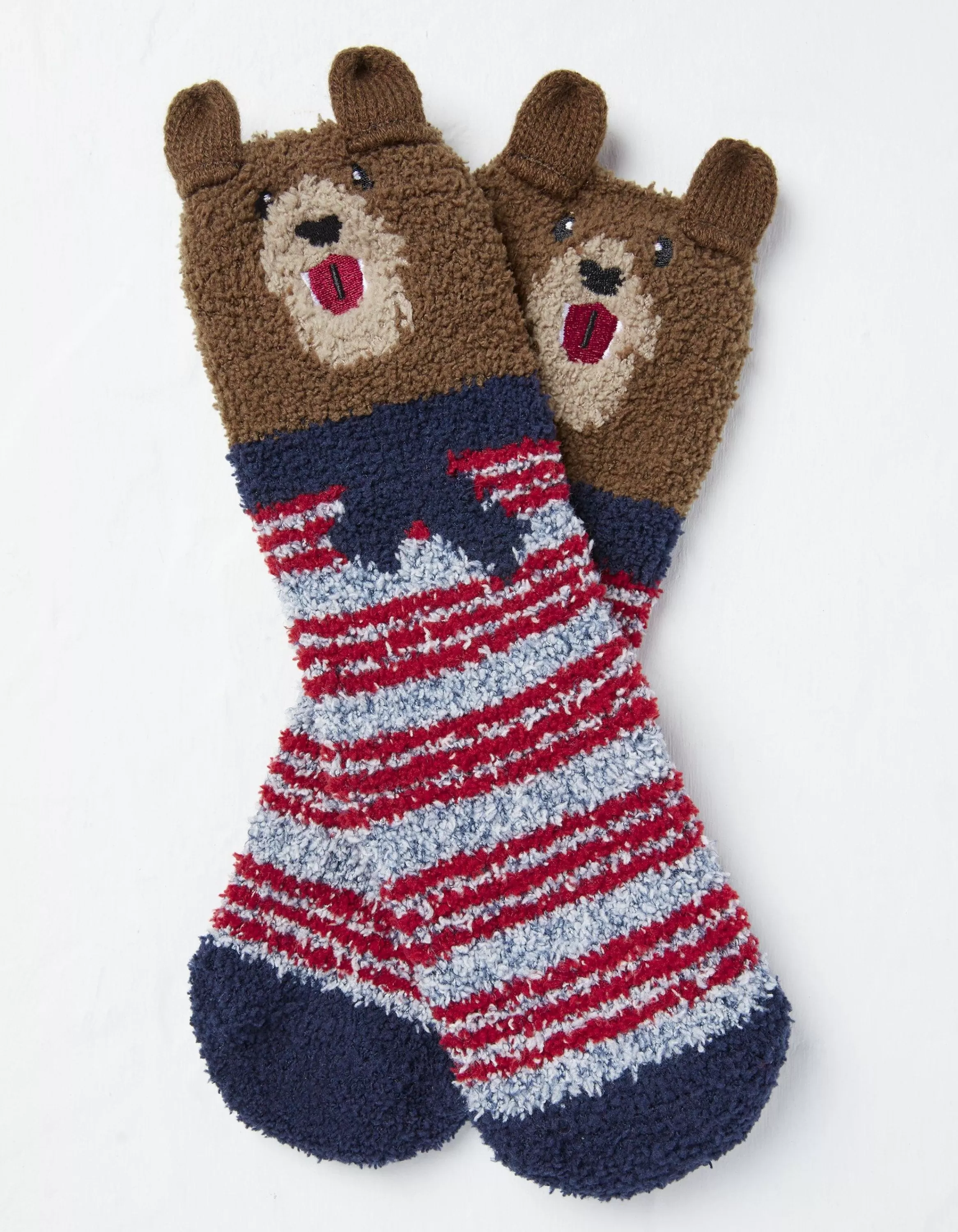 Store FatFace Bobbi Bear Fluffy Socks Brown