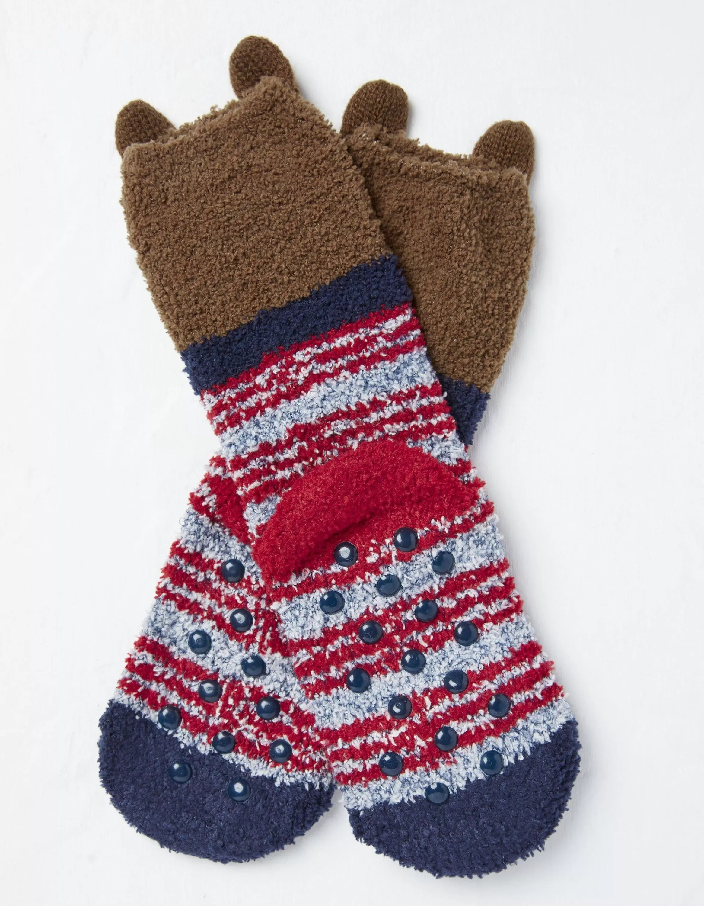 Store FatFace Bobbi Bear Fluffy Socks Brown