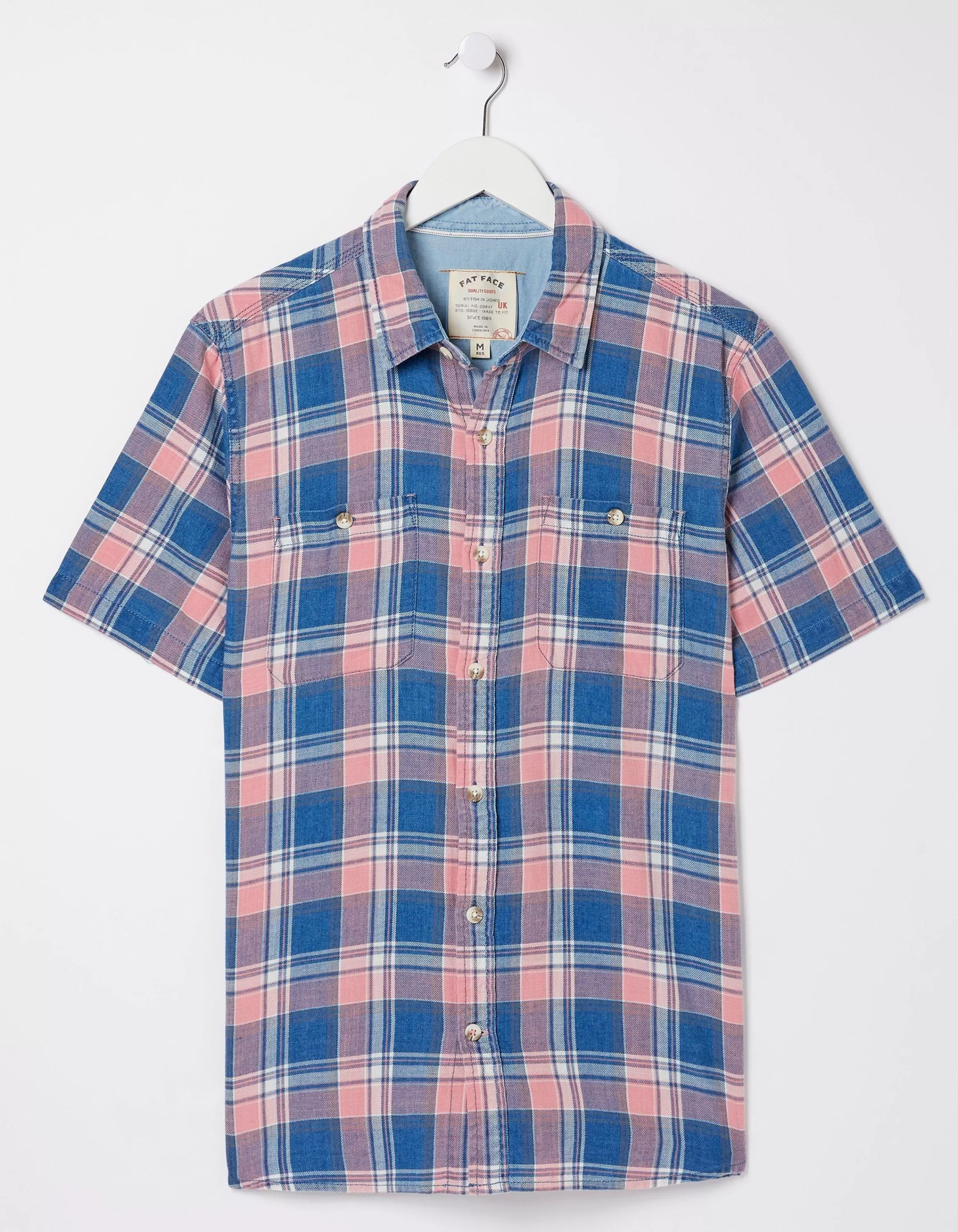 Best Sale FatFace Bodmin Indigo Check Shirt Light Pink