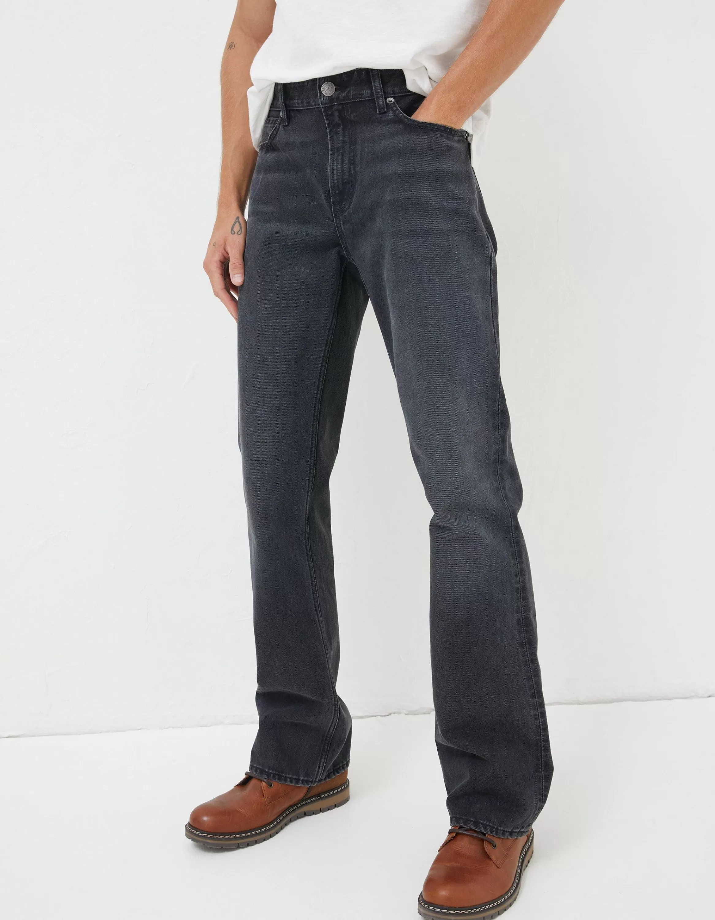 Cheap FatFace Bootcut Jeans Washed Grey