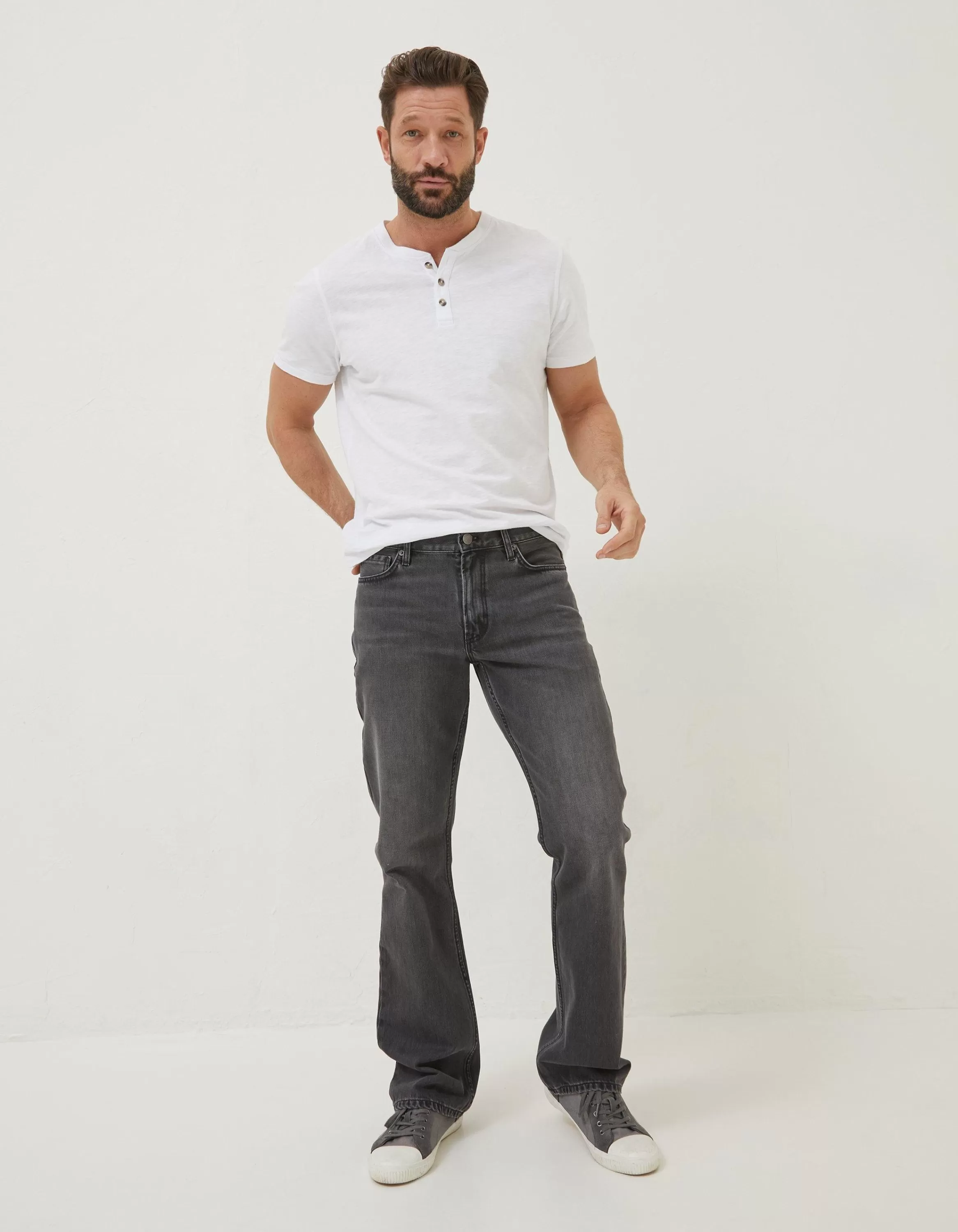 Sale FatFace Bootcut Wash Jeans Grey