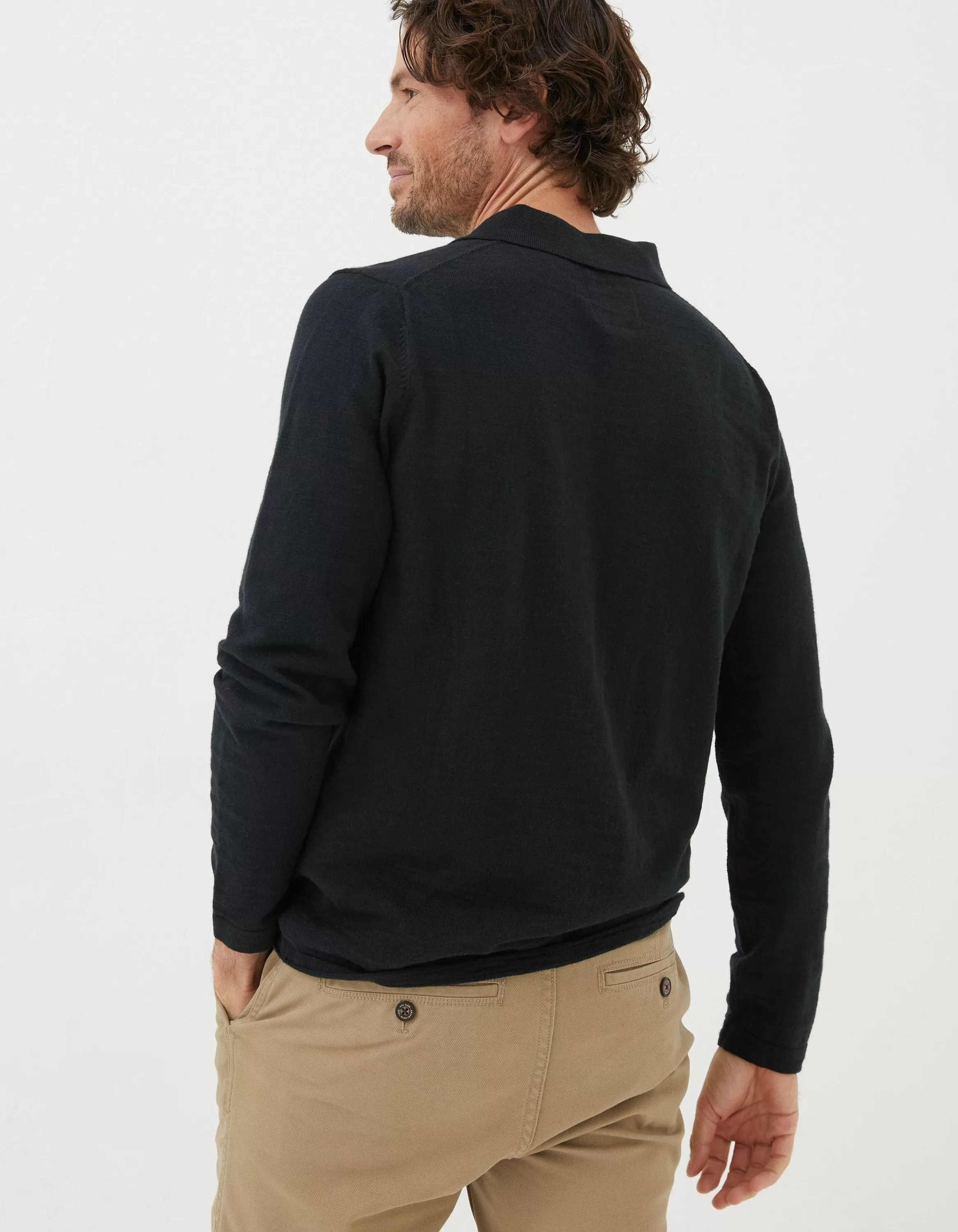 Cheap FatFace Braunton Collared Jumper Black