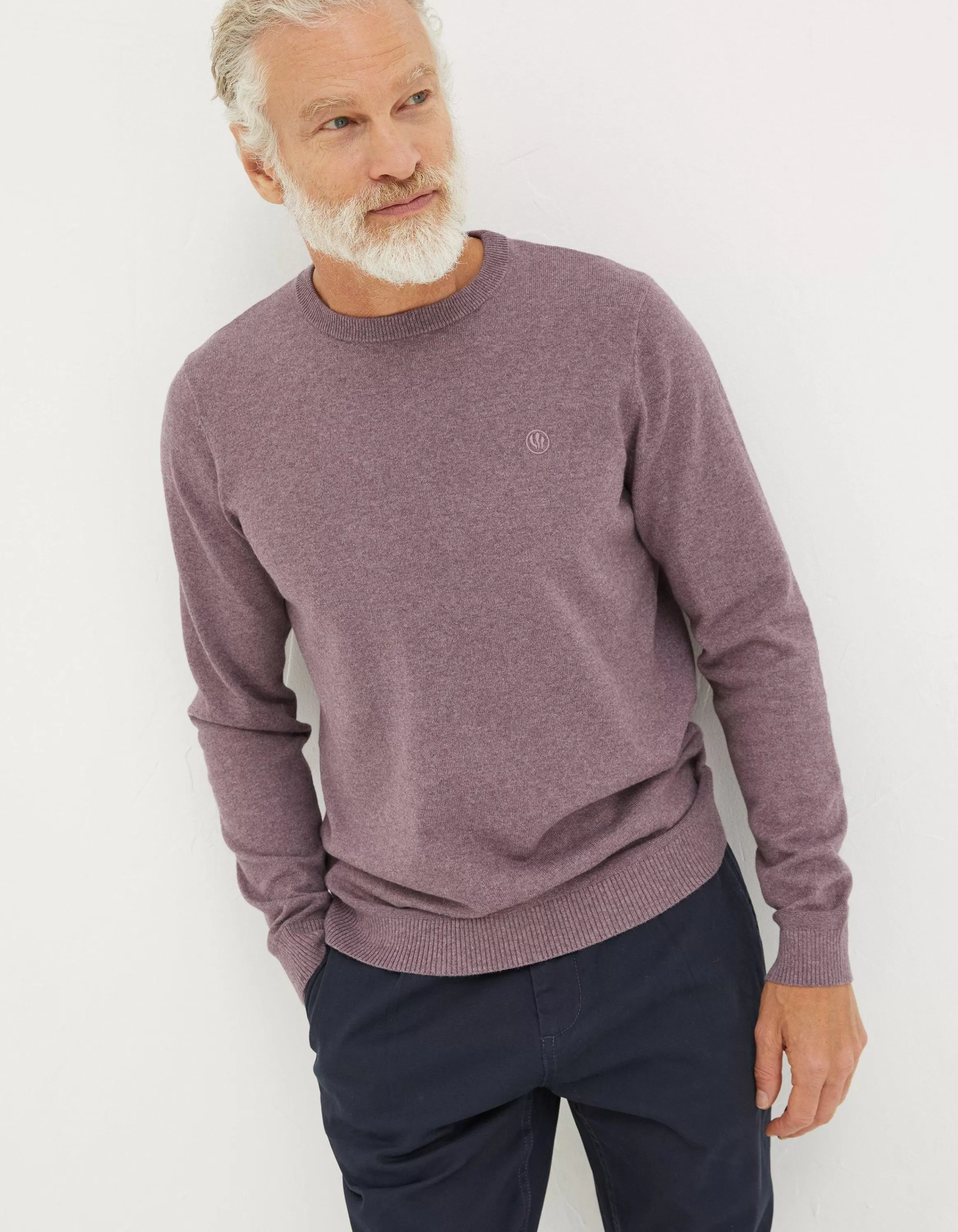 New FatFace Braunton Crew Jumper Washed Purple