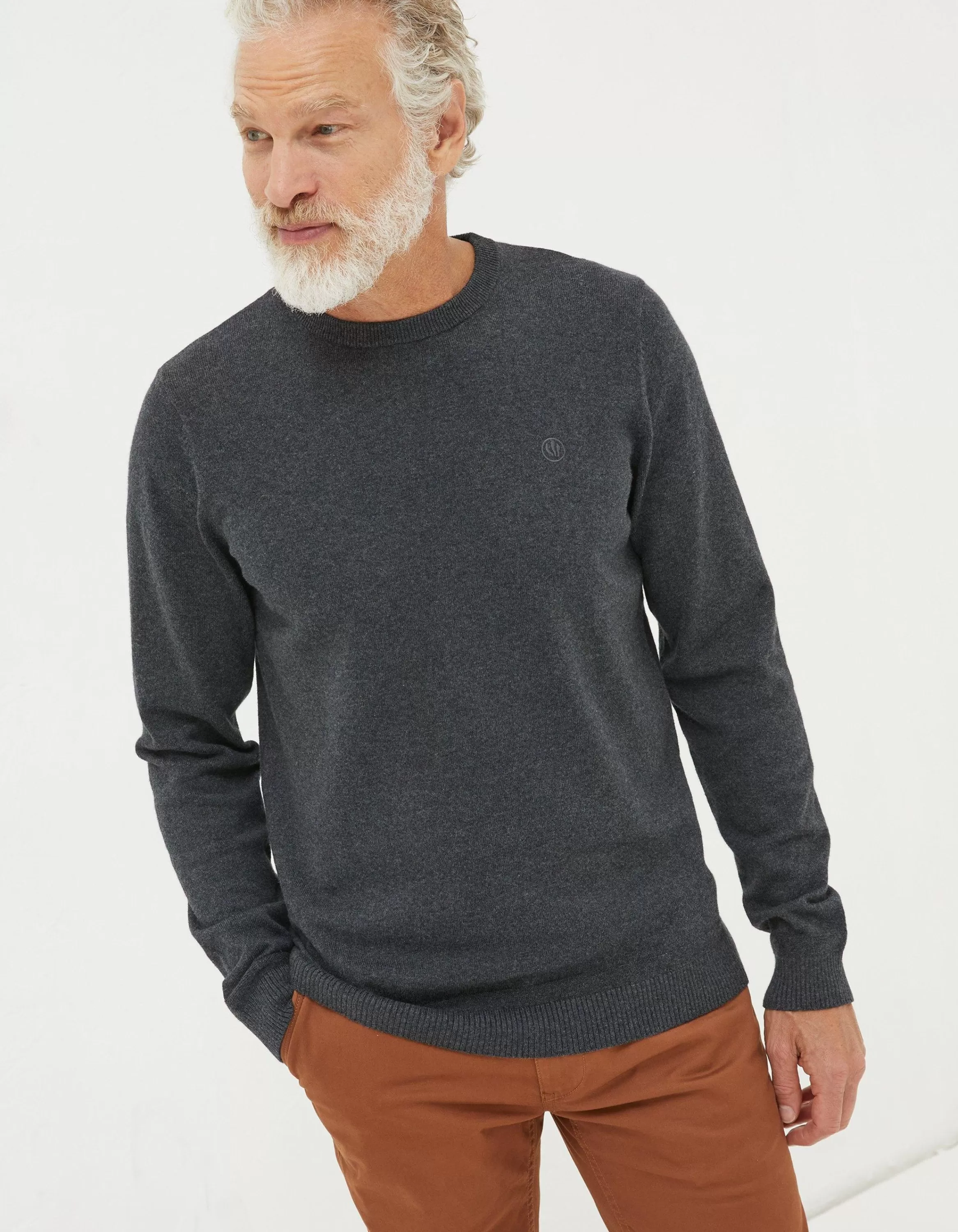 Store FatFace Braunton Crew Jumper Charcoal Grey