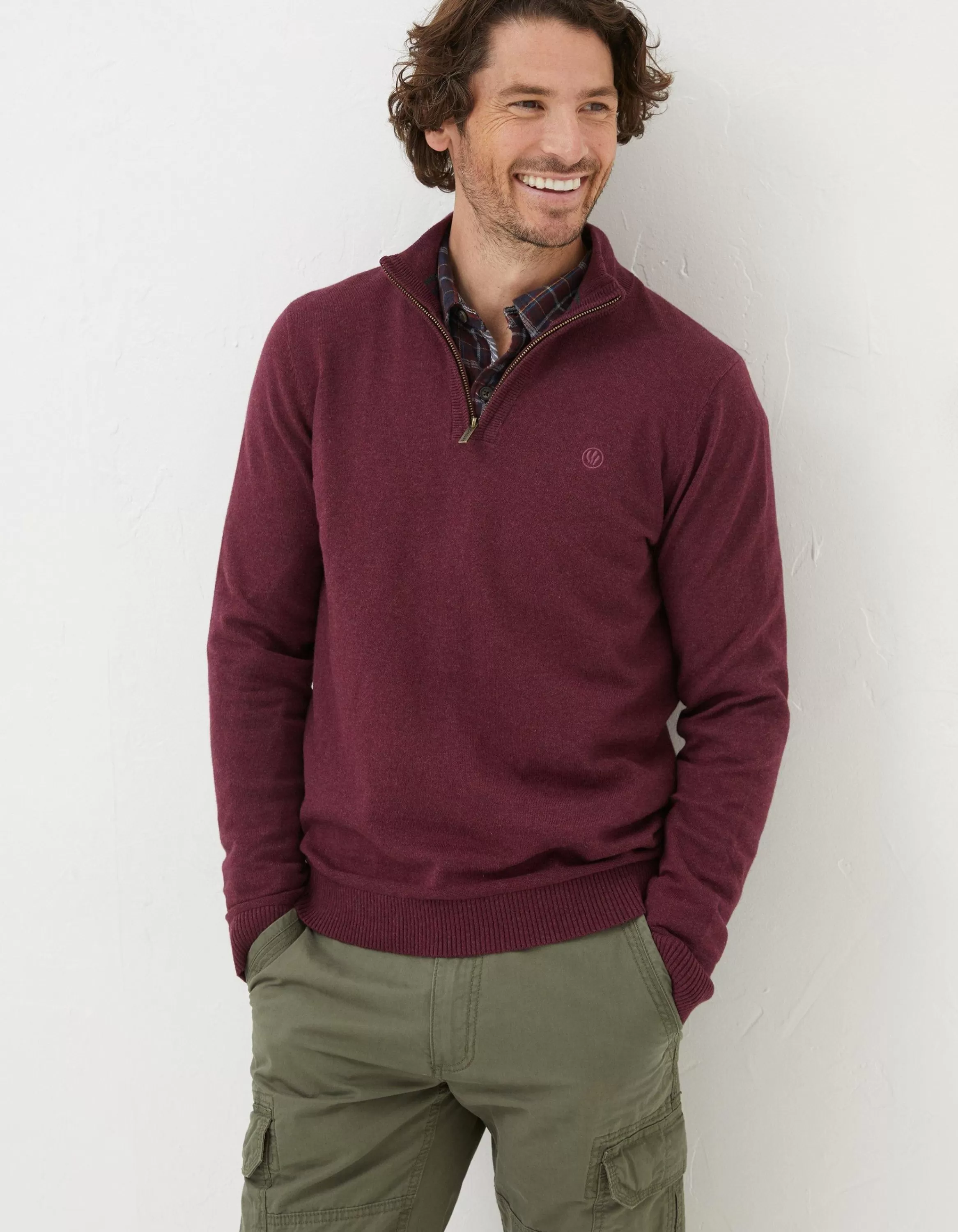 Sale FatFace Braunton Half Neck Jumper Plum