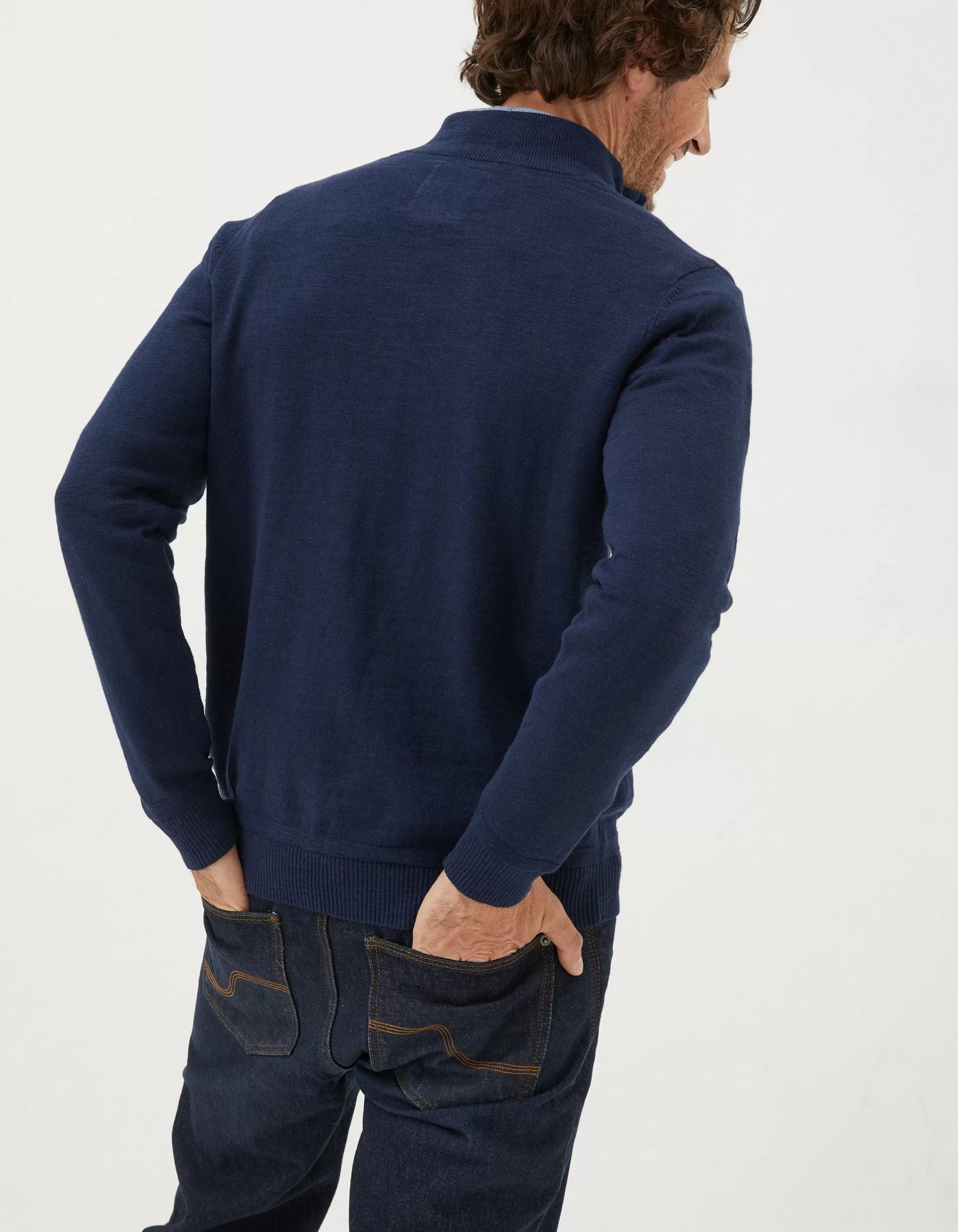 Flash Sale FatFace Braunton Half Neck Jumper Navy