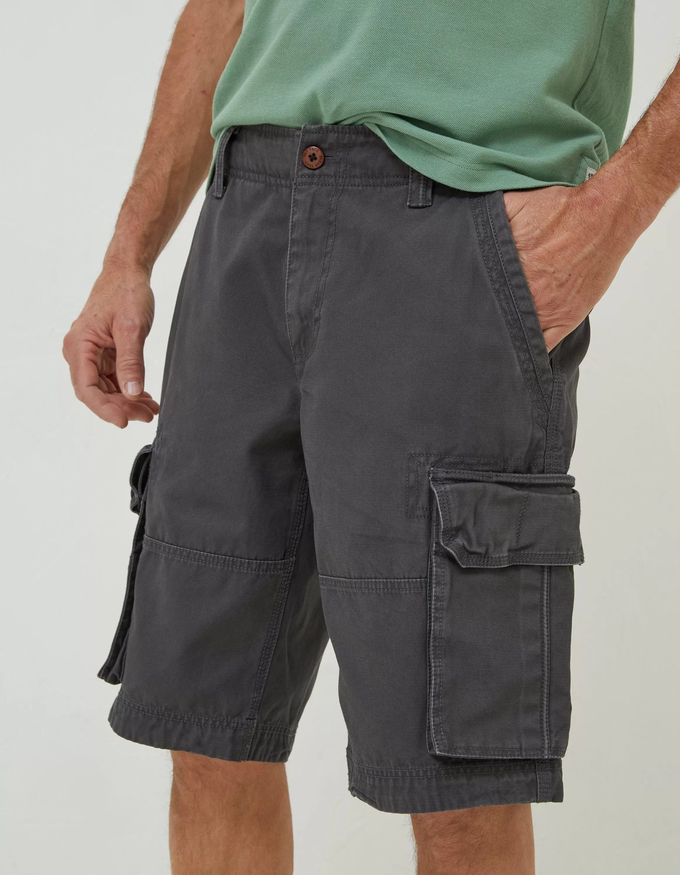 Cheap FatFace Breakyard Cargo Shorts Dark Grey