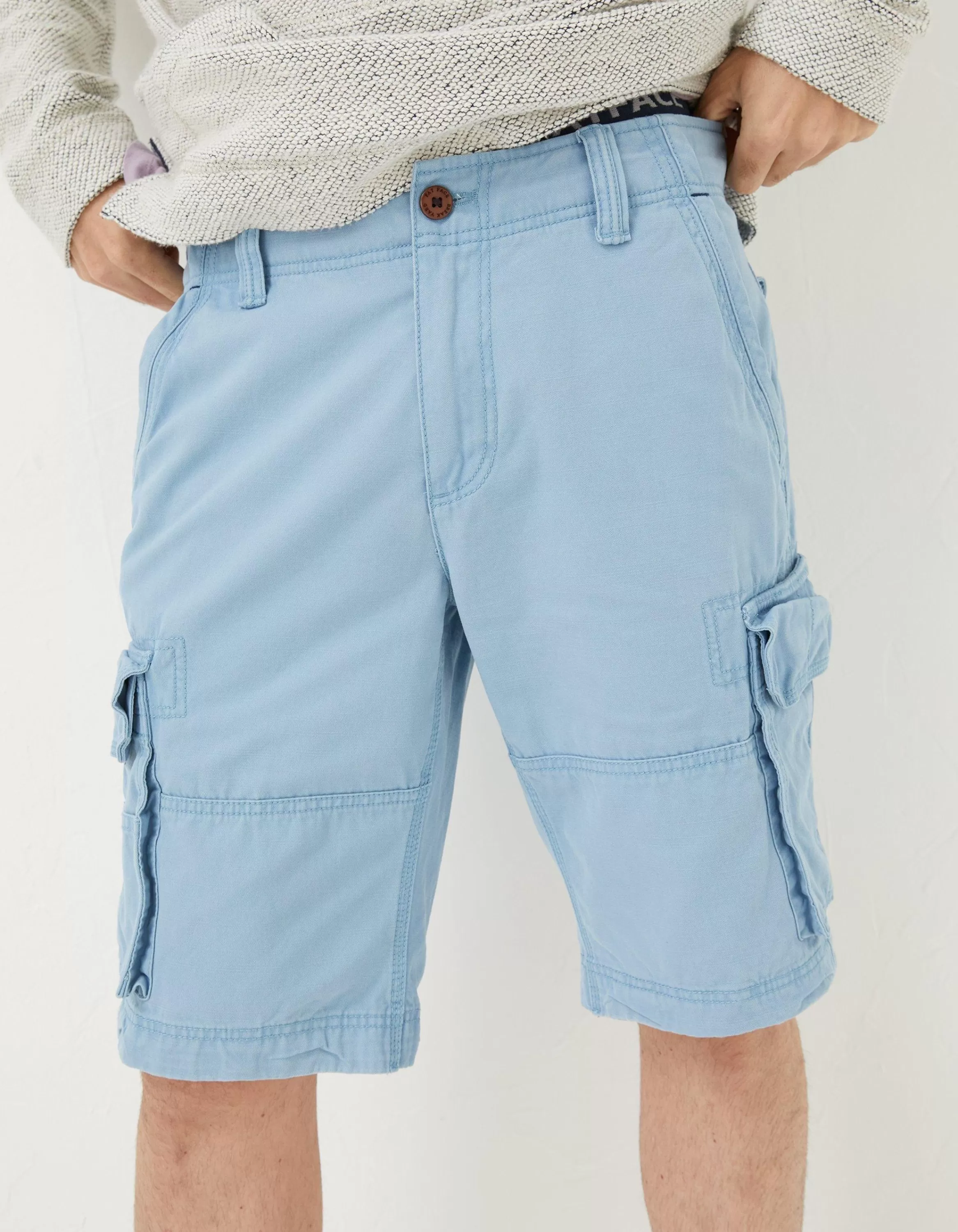 Cheap FatFace Breakyard Cargo Shorts Chambray Blue