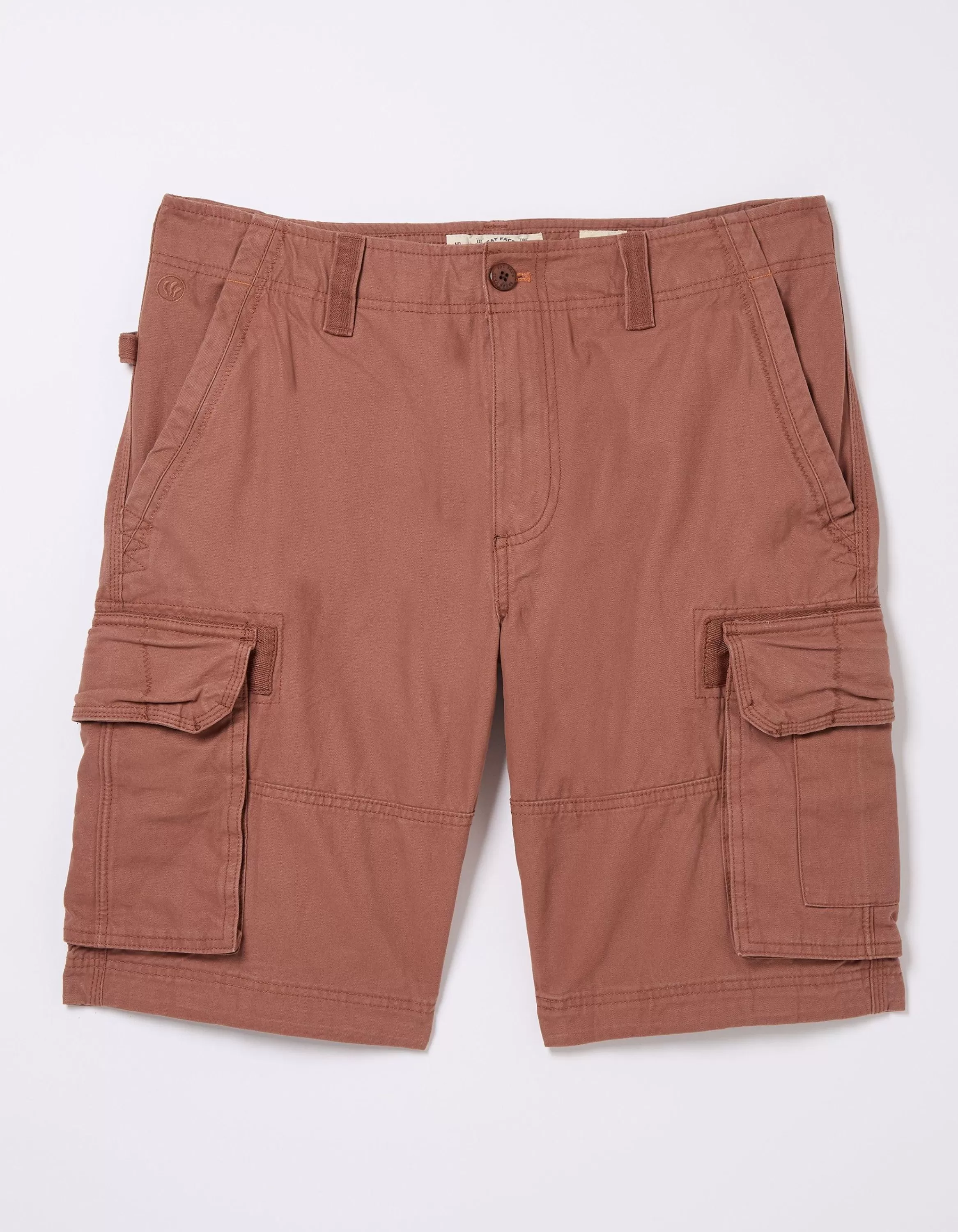 Discount FatFace Breakyard Organic Cotton Cargo Shorts Washed Red