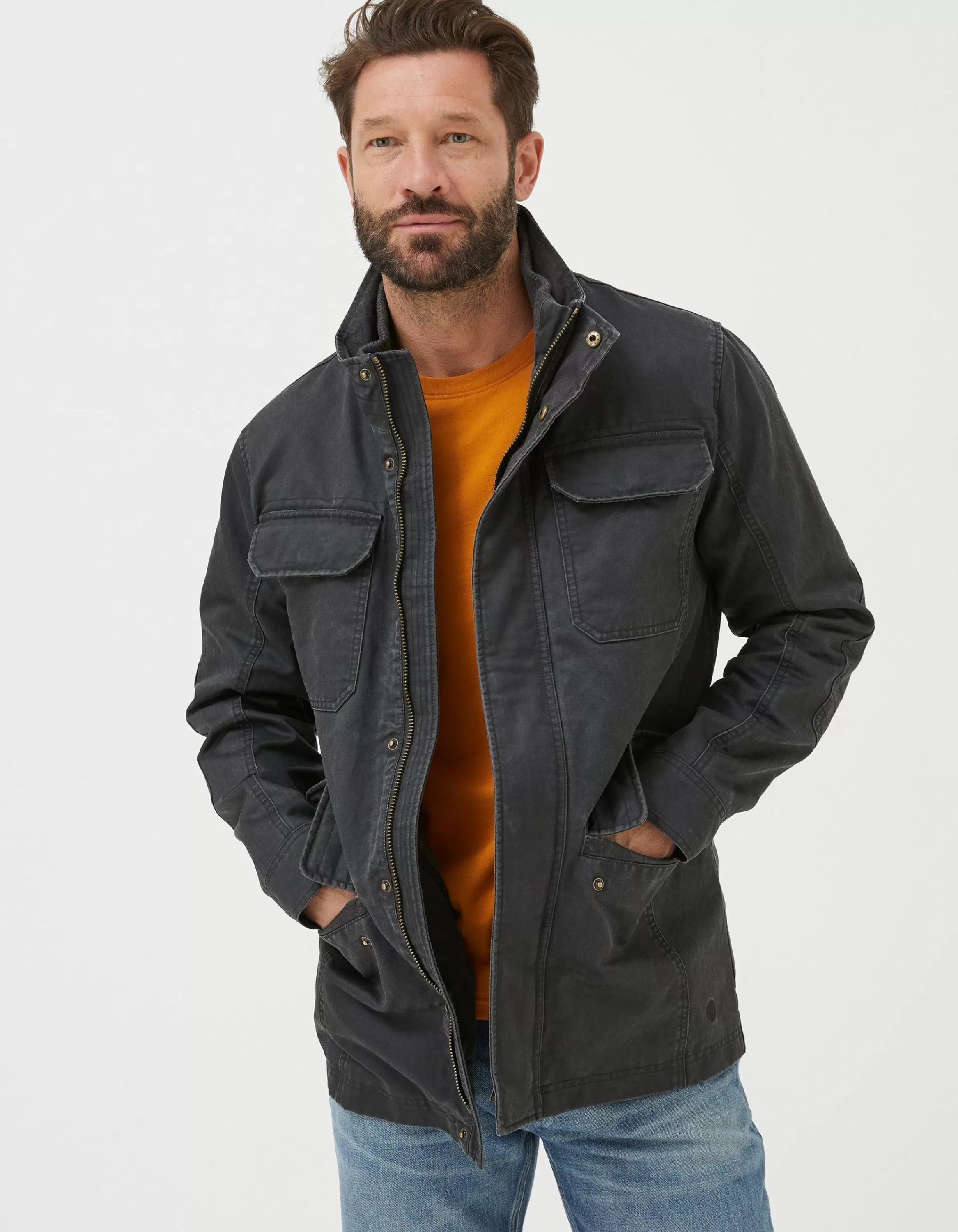 Cheap FatFace Broadsands Four Pocket Jacket Charcoal Grey