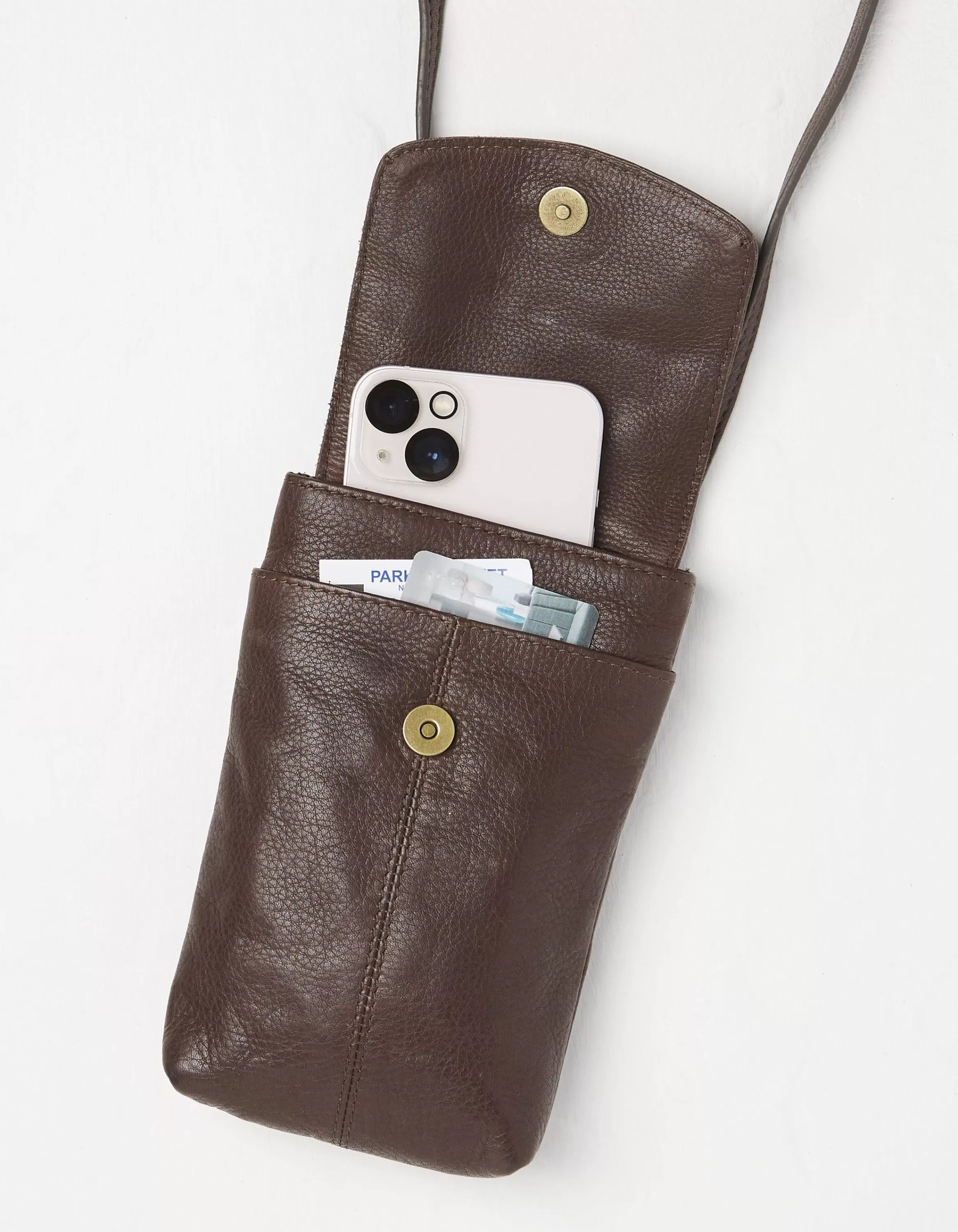 New FatFace Bronte Bee Phone Bag Chocolate Brown