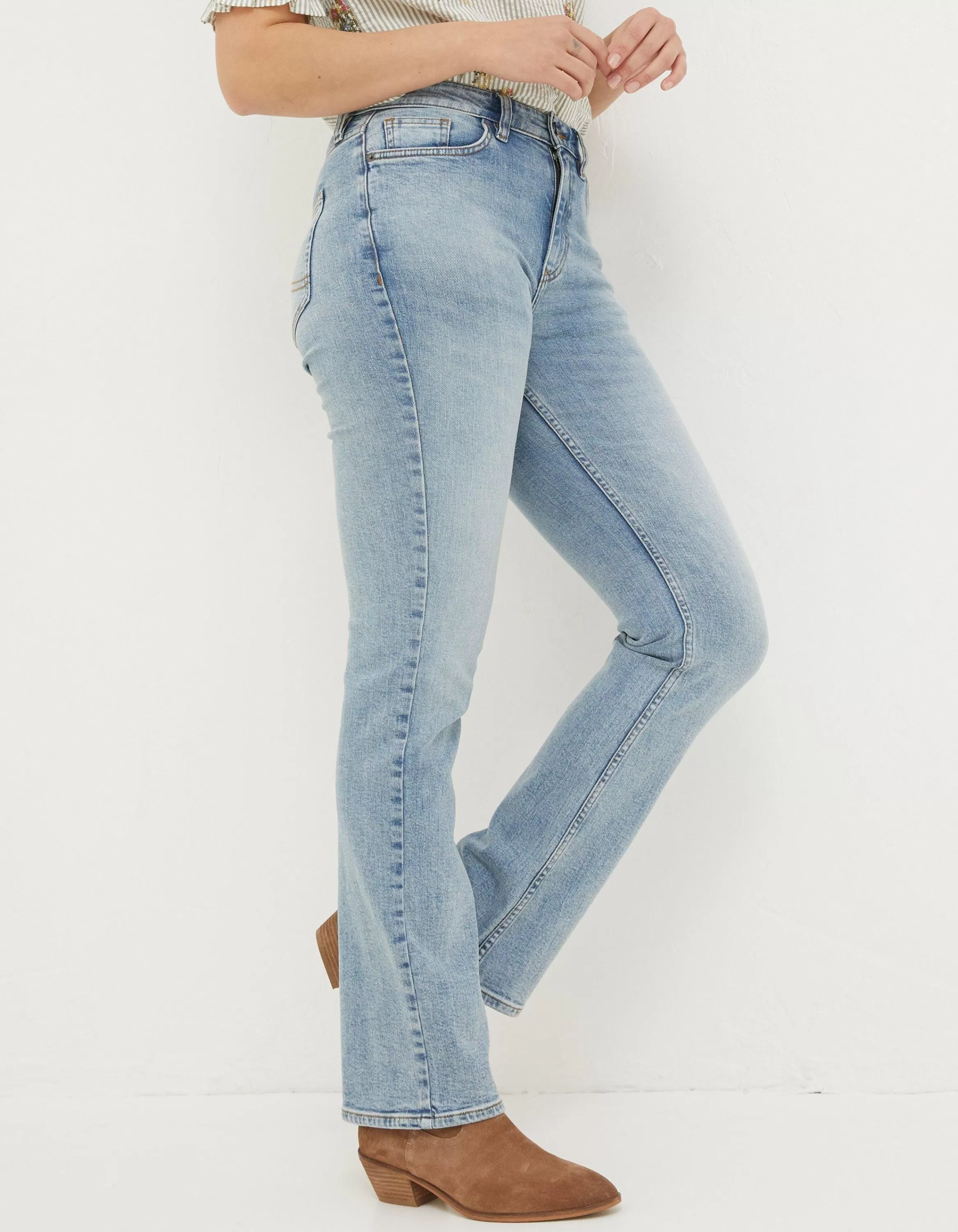 Outlet FatFace Brooke Bootcut Jeans Light Denim Blue