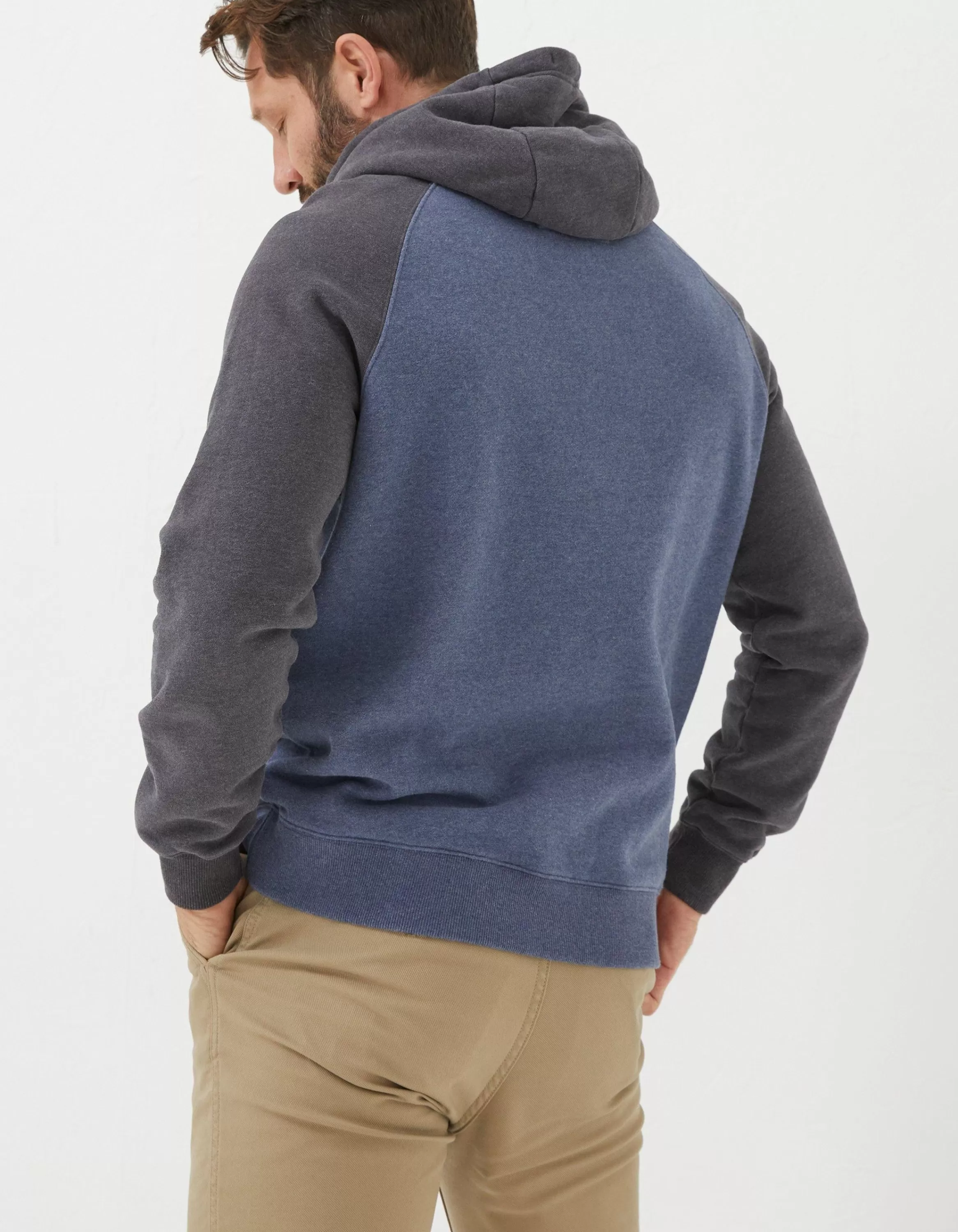 Shop FatFace Brooke Cut And Sew Hoodie Charcoal Marl