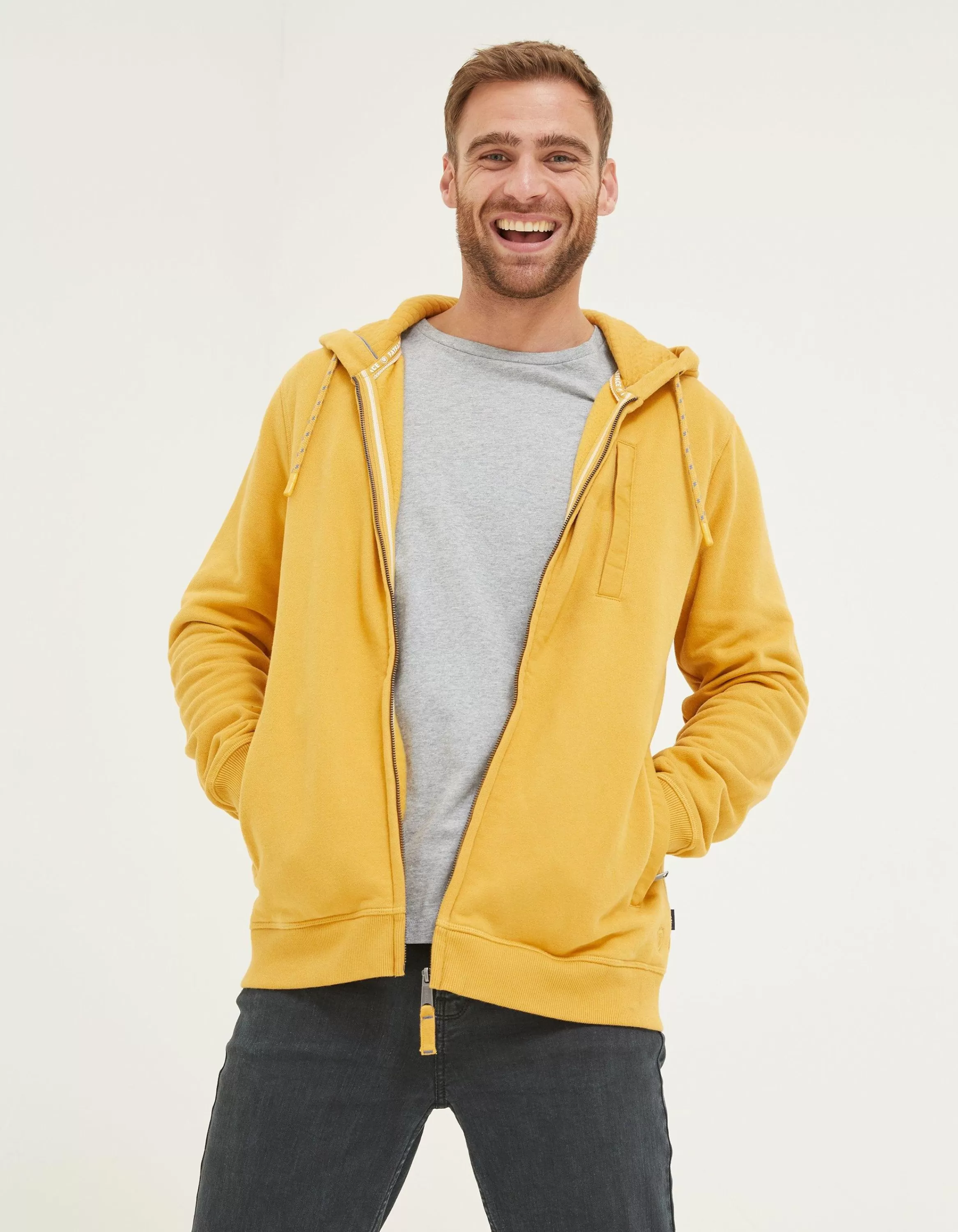 Online FatFace Brooke Zip Through Hoodie Yellow