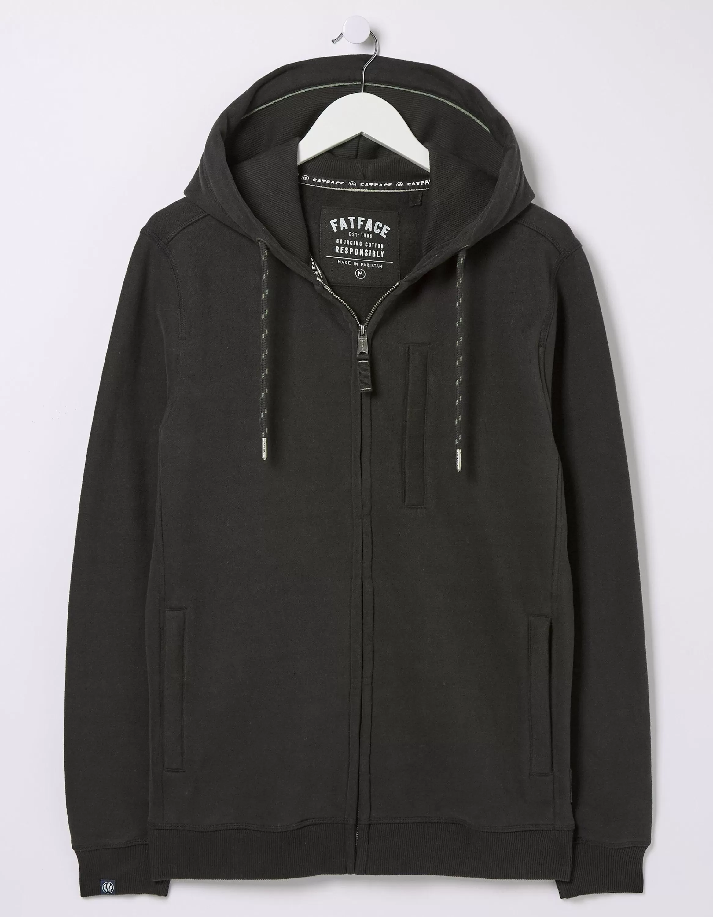 Sale FatFace Brooke Zip Through Hoodie Washed Black