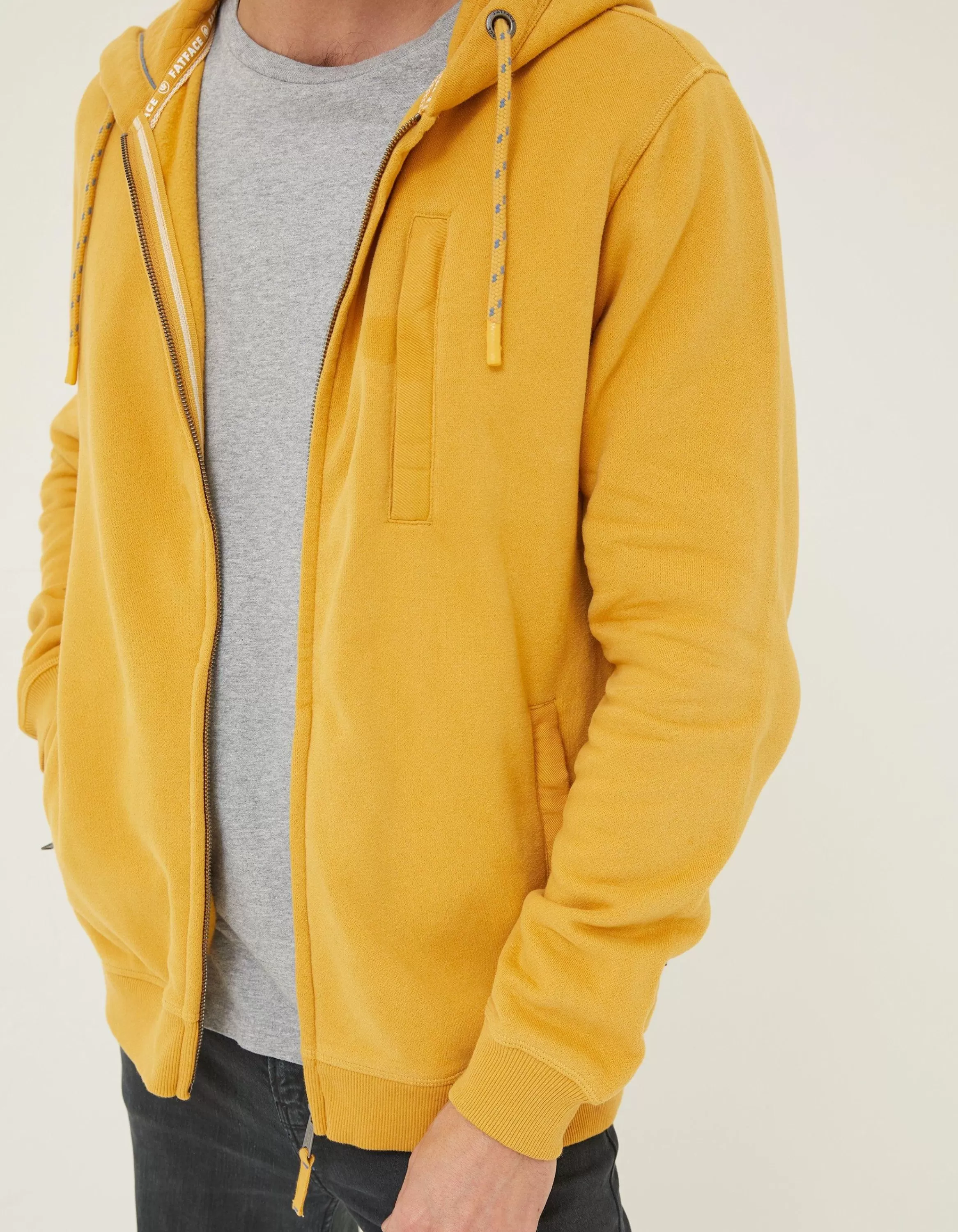 Online FatFace Brooke Zip Through Hoodie Yellow