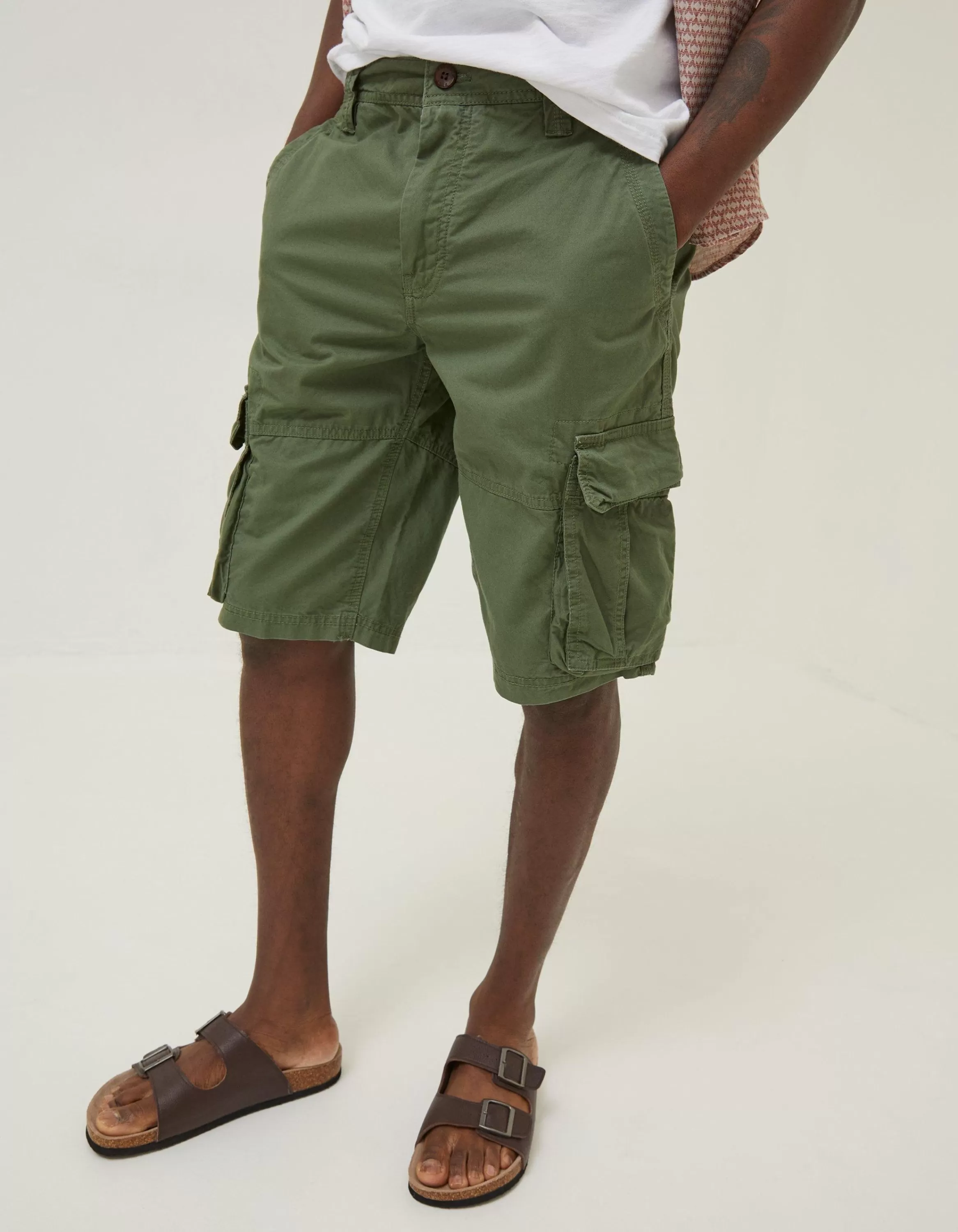 Clearance FatFace Bude Lightweight Cargo Shorts Green