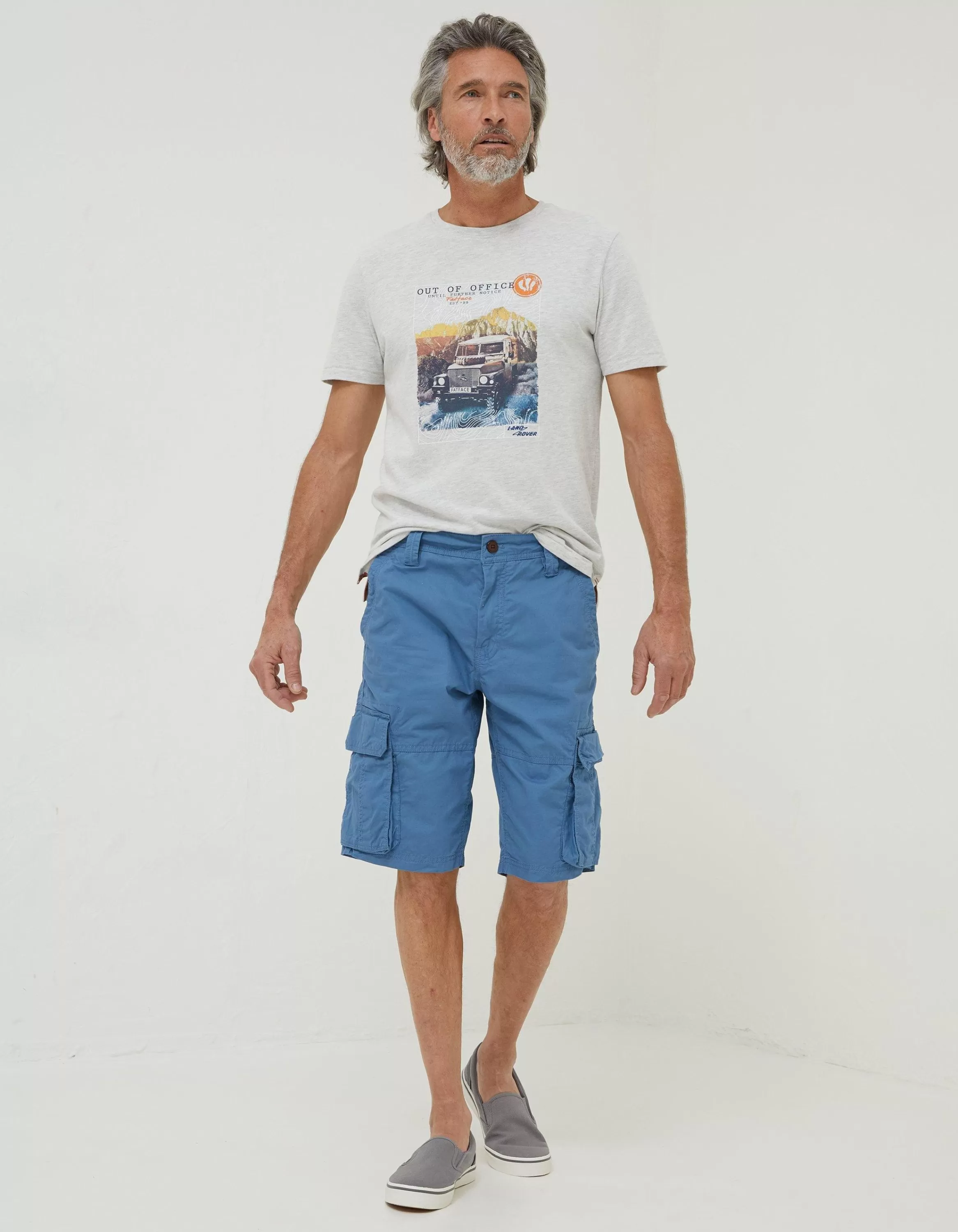 Best FatFace Bude Lightweight Cargo Shorts Washed Blue