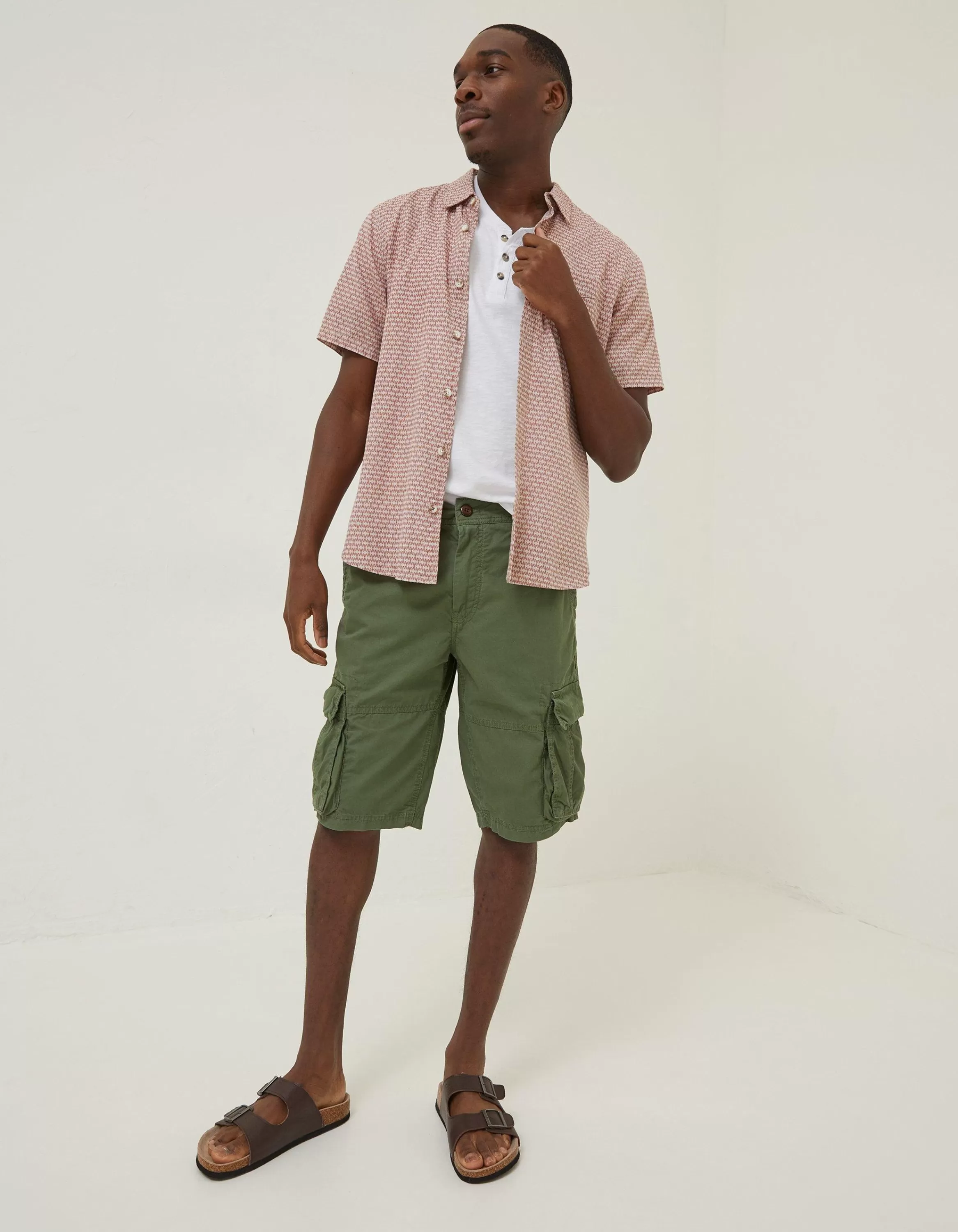 Clearance FatFace Bude Lightweight Cargo Shorts Green