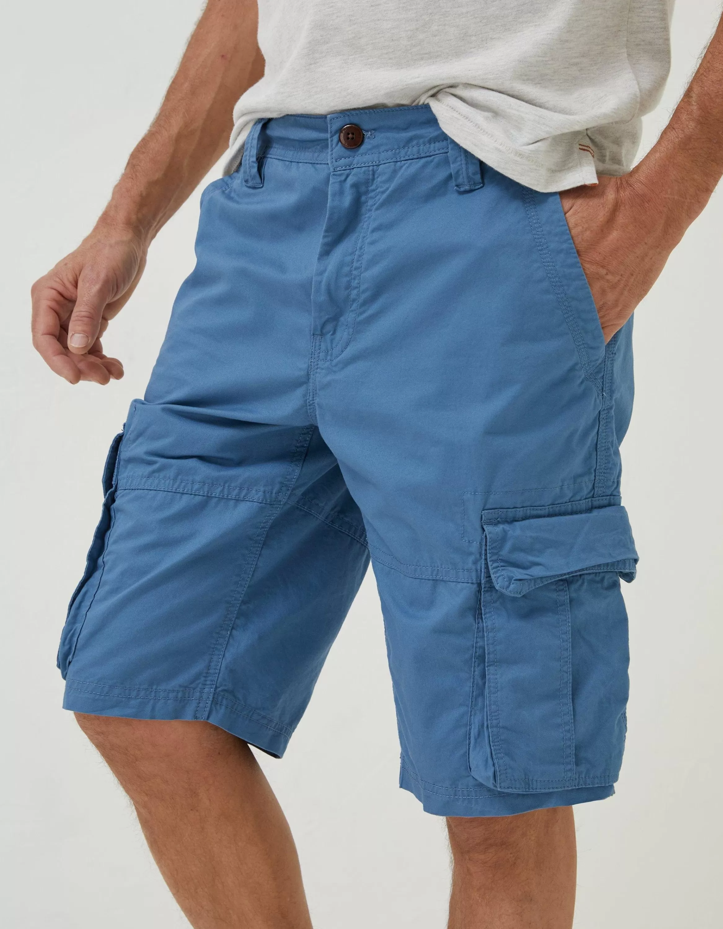 Best FatFace Bude Lightweight Cargo Shorts Washed Blue