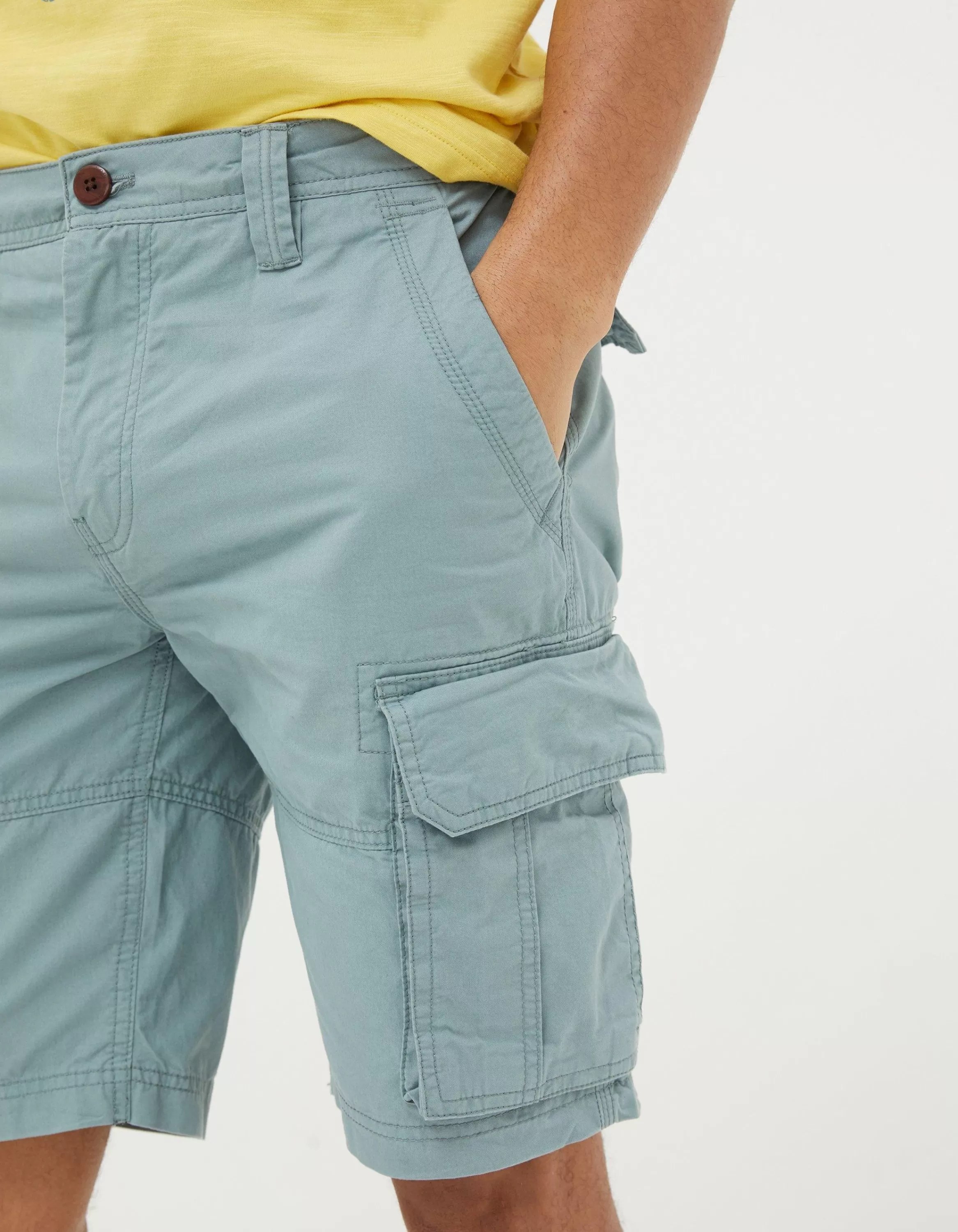 Discount FatFace Bude Lightweight Cargo Shorts Duck Egg Blue