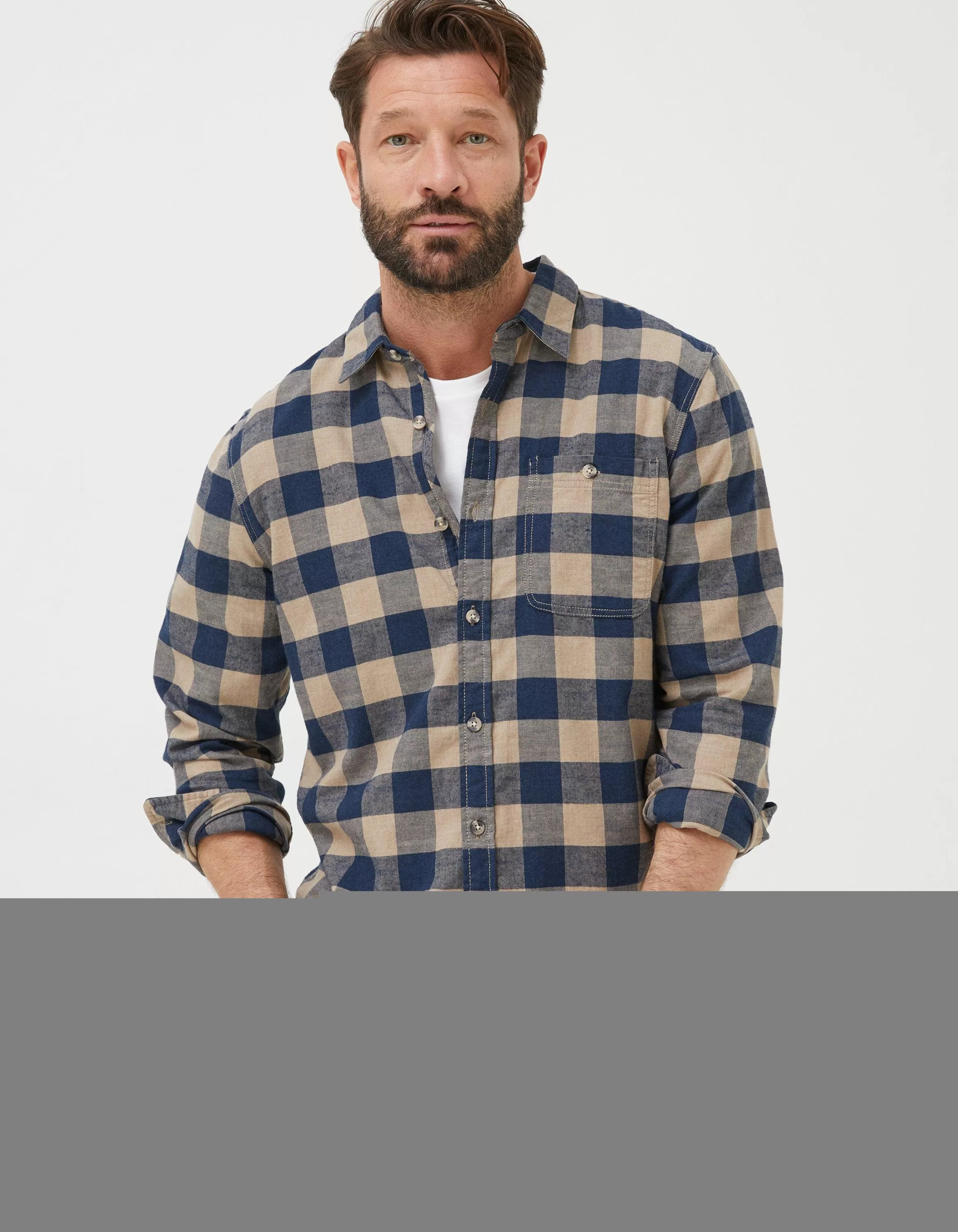 Cheap FatFace Buffalo Check Shirt Navy