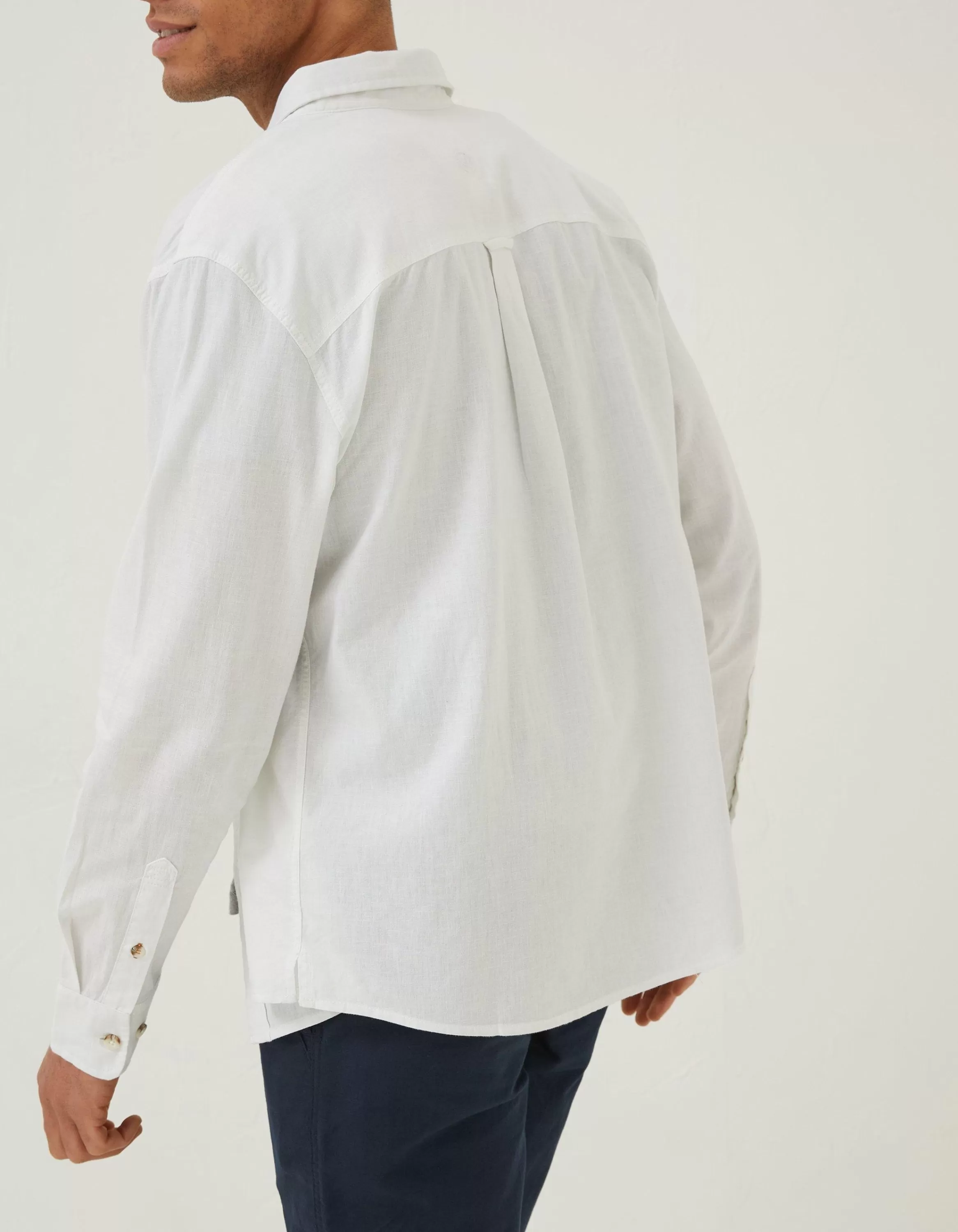 Fashion FatFace Bugle Linen Cotton Shirt White