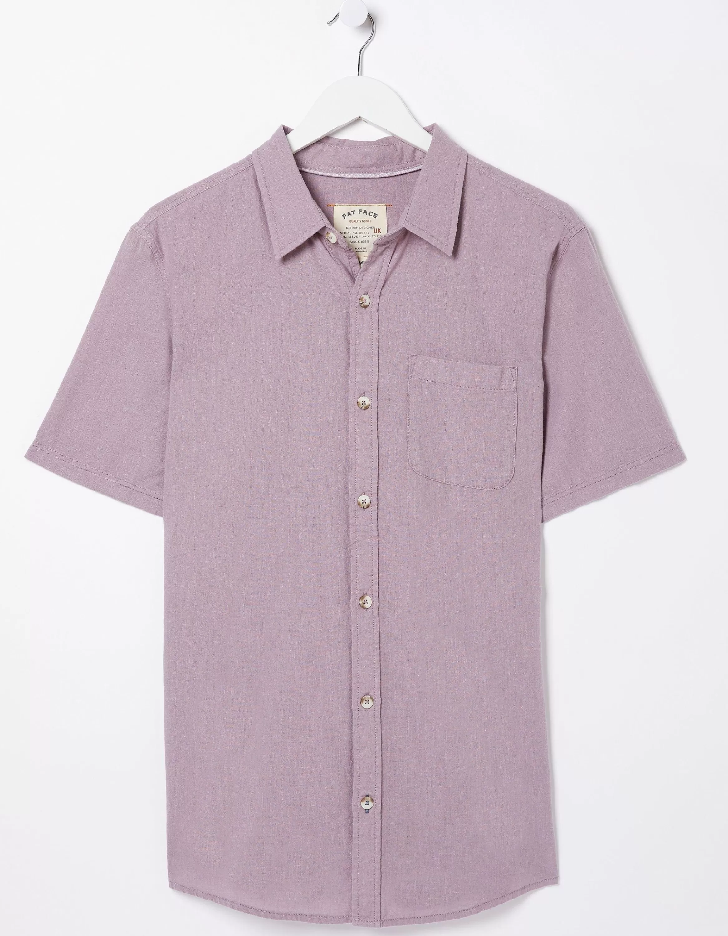 Sale FatFace Bugle Linen Cotton Shirt Lilac